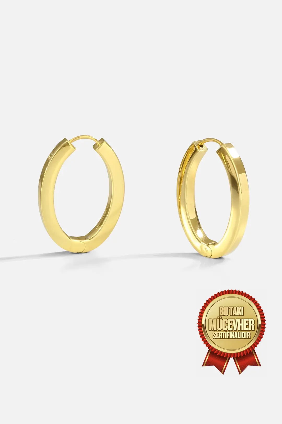 Mikron Gold Plated Silver Elips Earrings