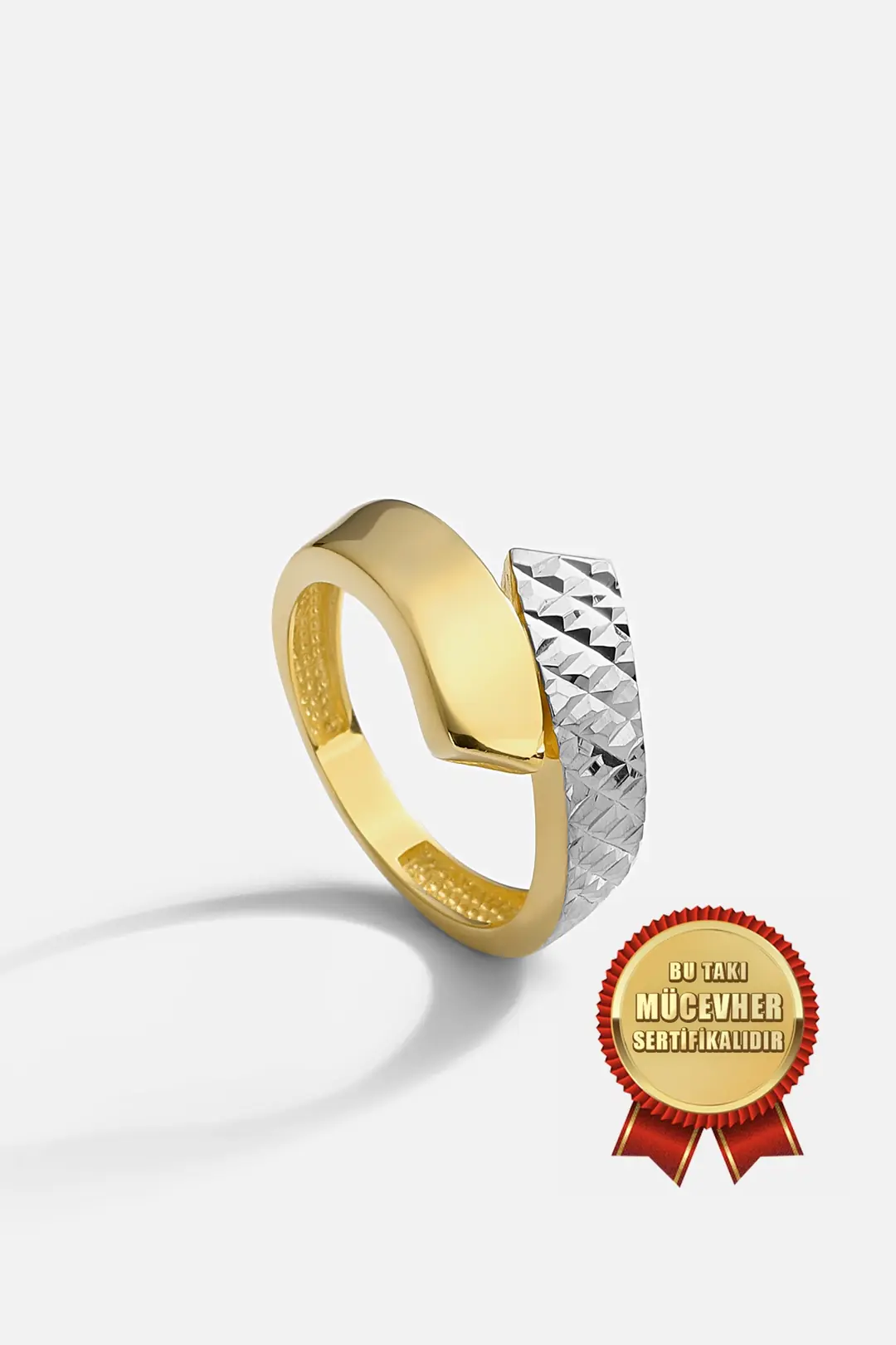 Mikron Gold Plated 925 K Silver Lazer Engraved Ring