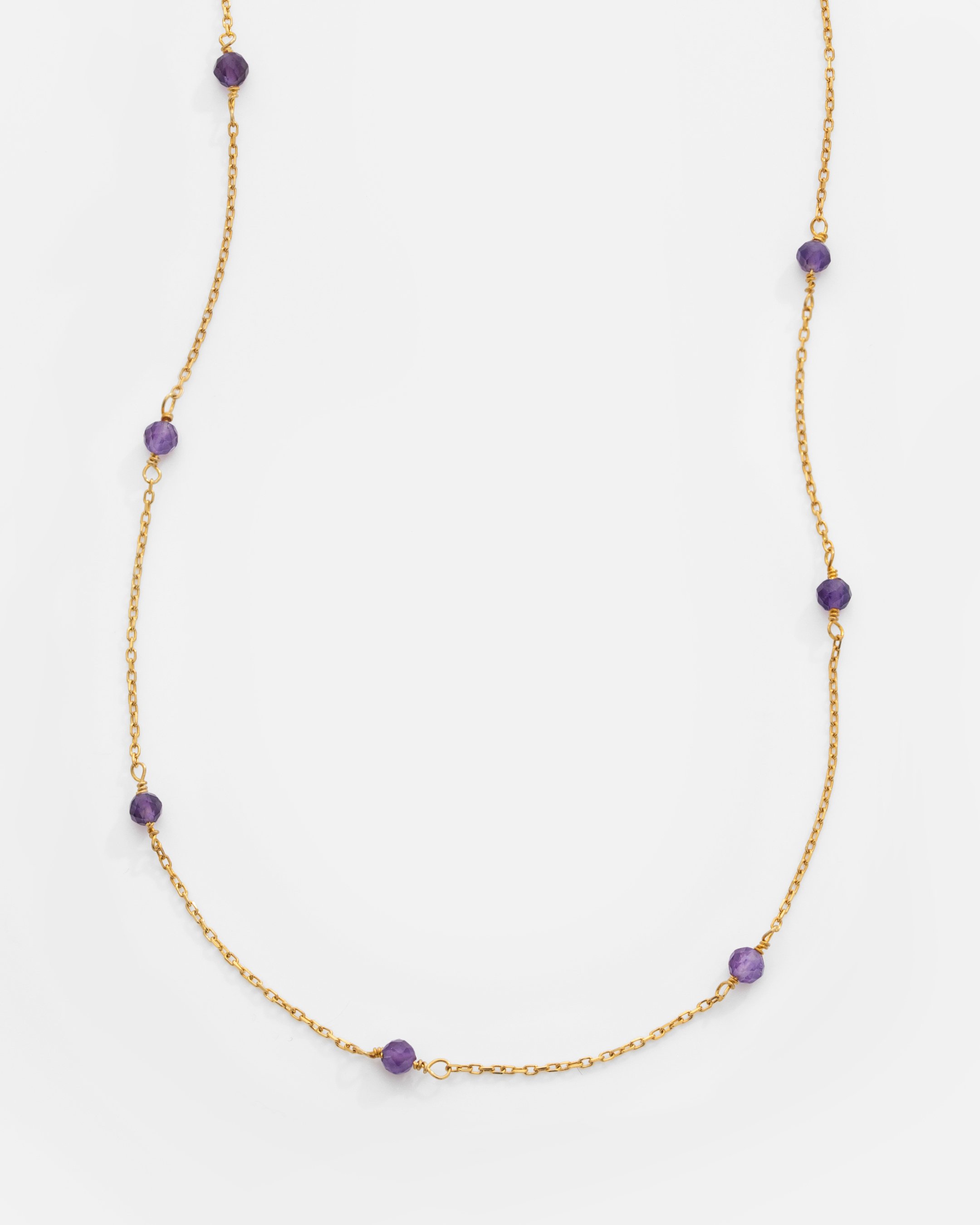 2.1 Carat Amethyst Stone Silver Necklace - Gold