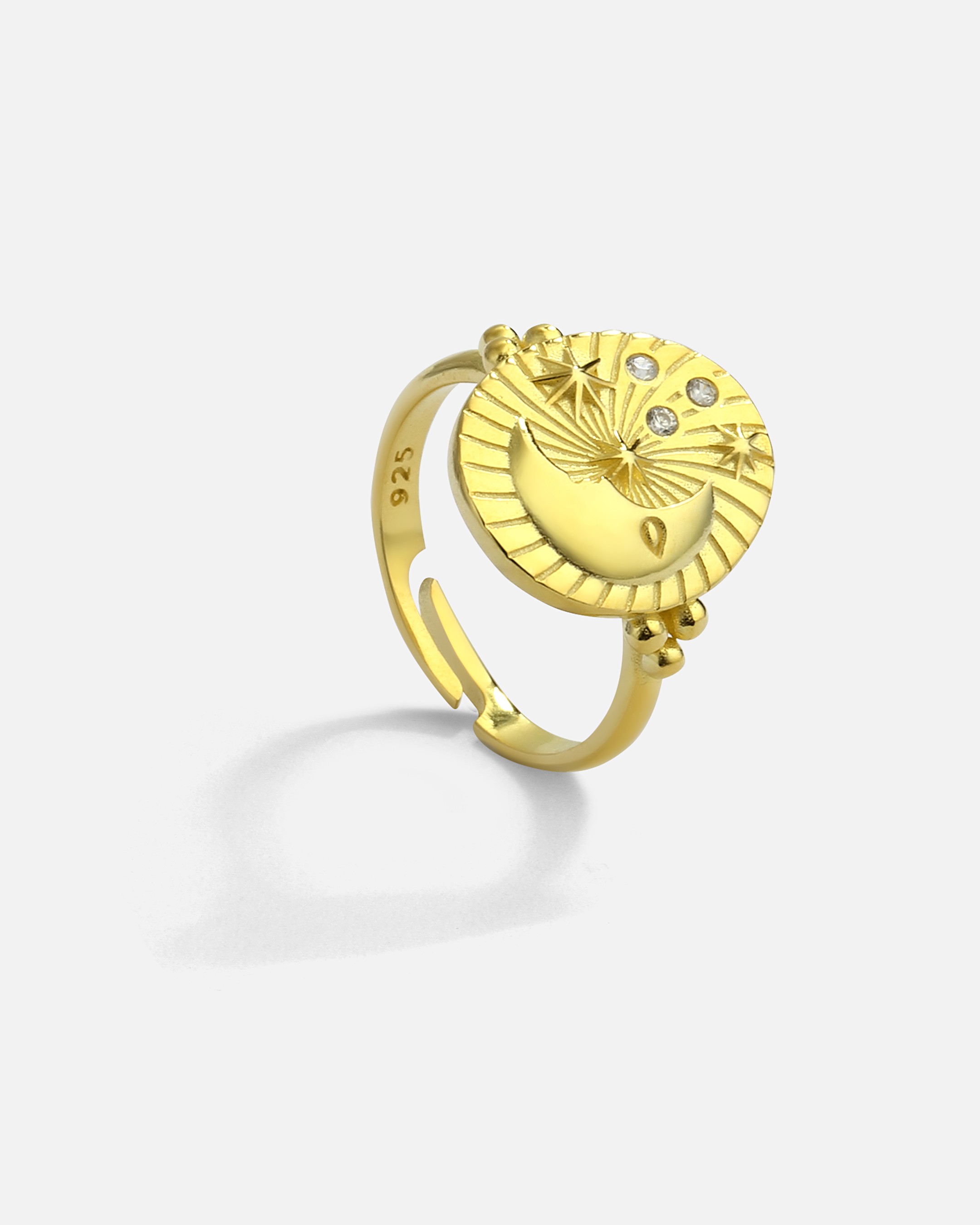 Design Silver Ring - Gold