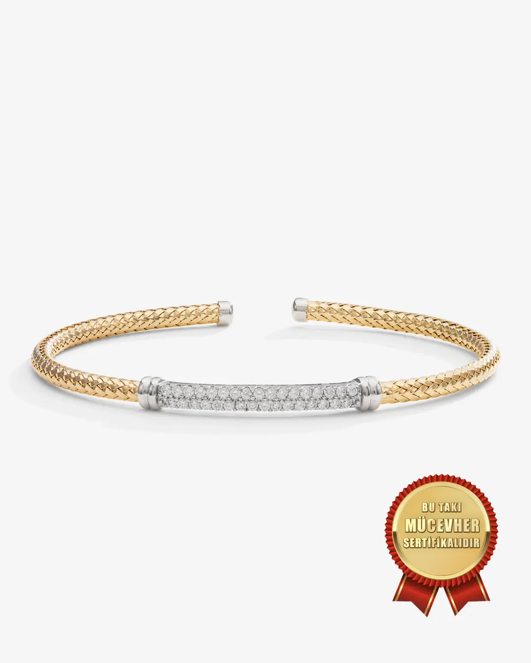 Mikron Gold Plated 925 K Silver Italian Argento Milano Cuff Bracelet