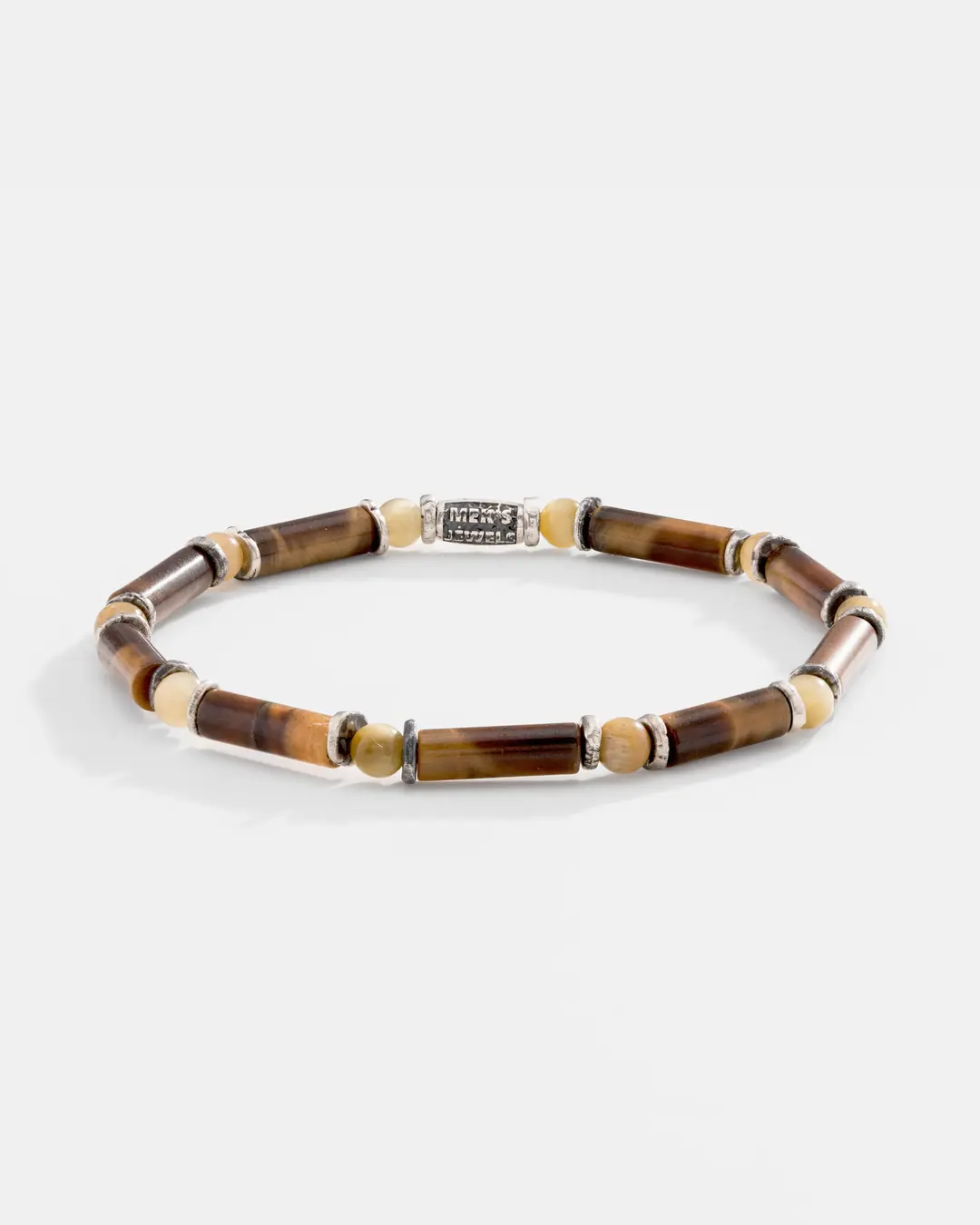 Tiger's Eye Stone-set Silver Men's Bracelet
