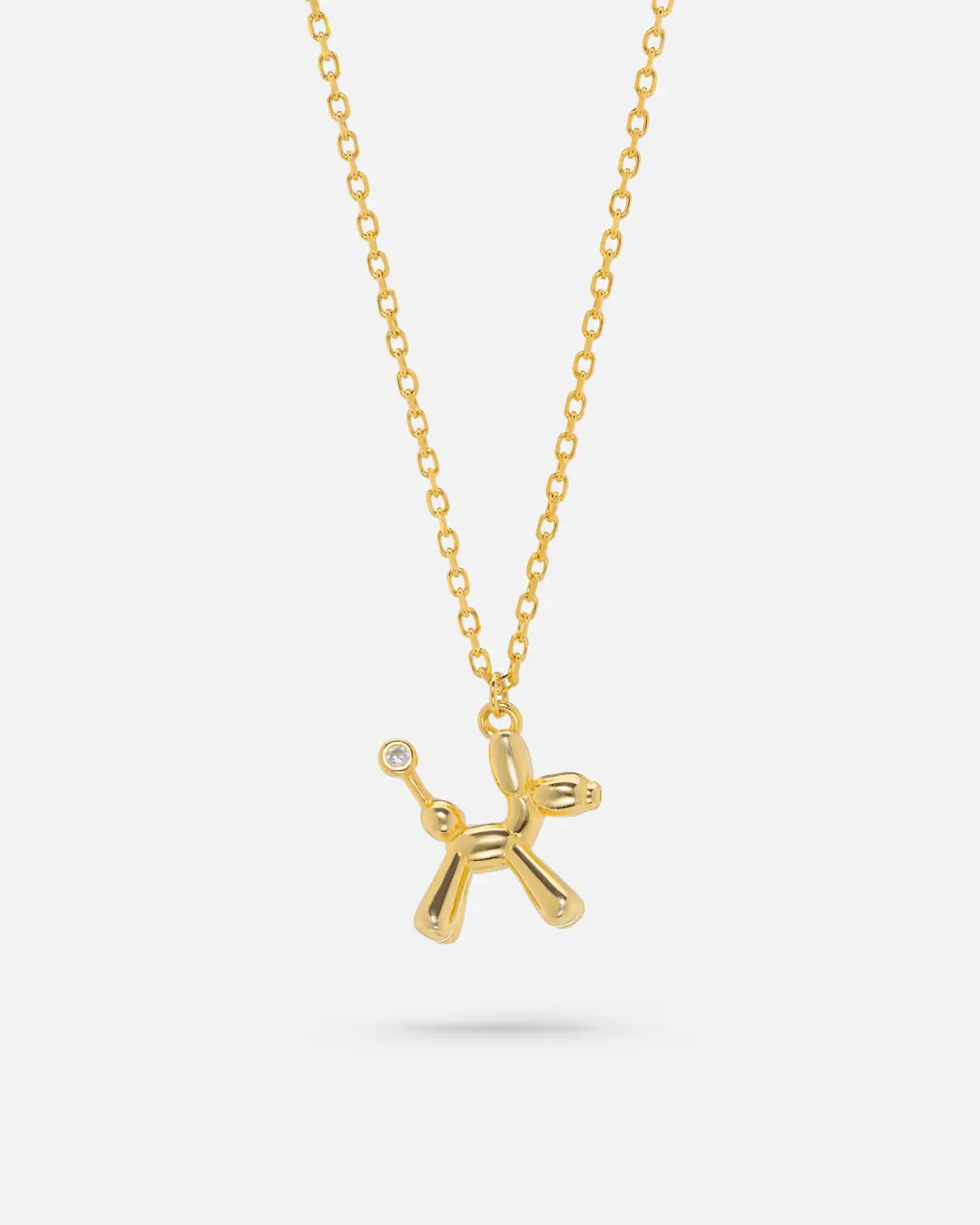 Three Boyutlu Silver Köpek Necklace