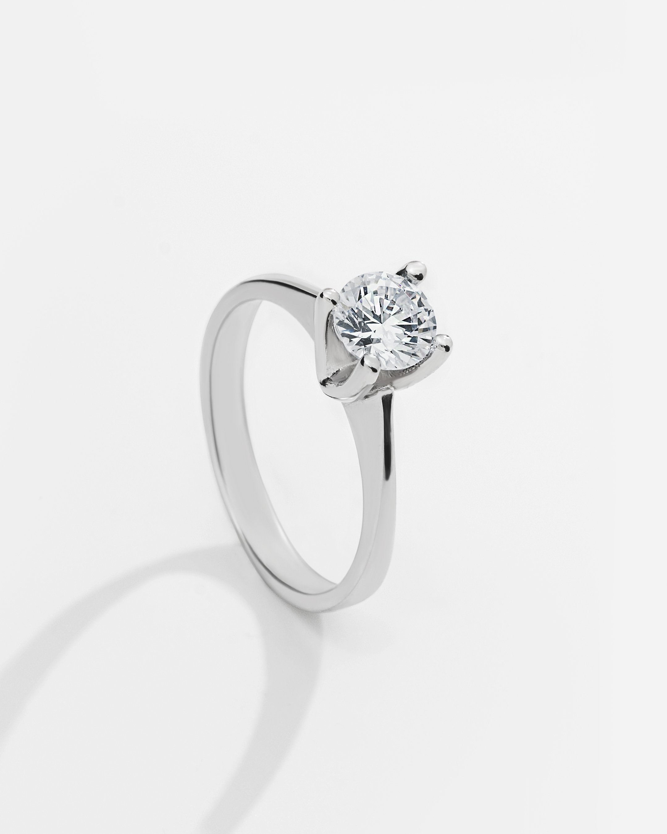 Silver Solitaire Ring