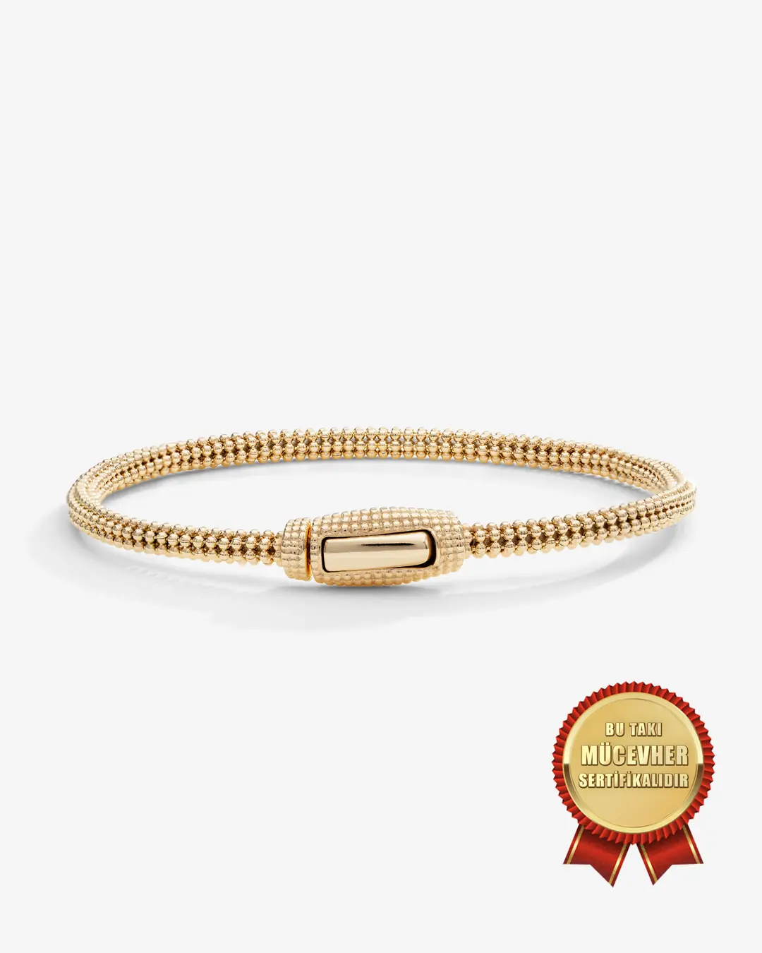Mikron Gold Plated 925 K Silver Toplu Mesh Italian Argento Milano Bangle