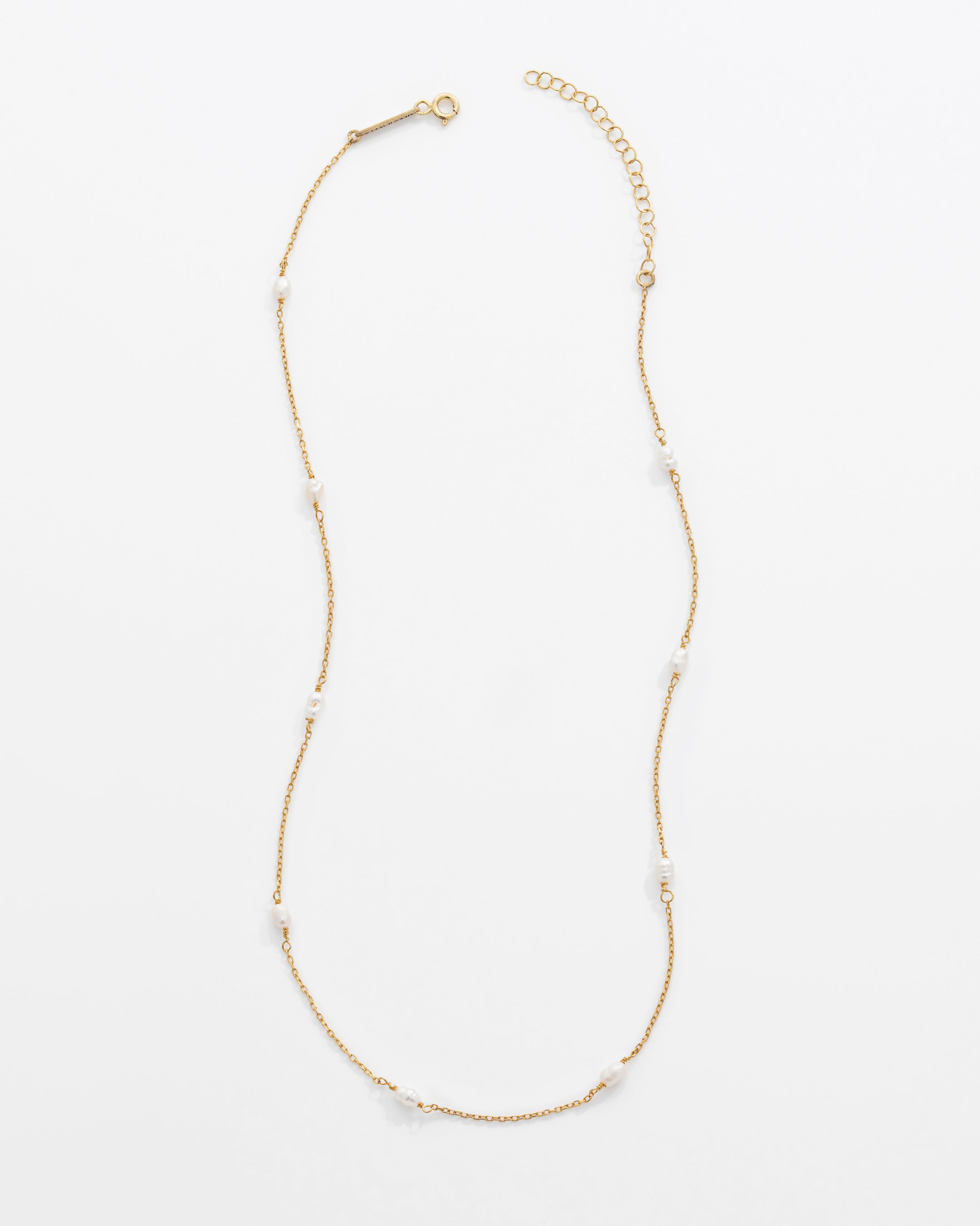 2.8 Carat Natural Pearl Silver Necklace - Gold