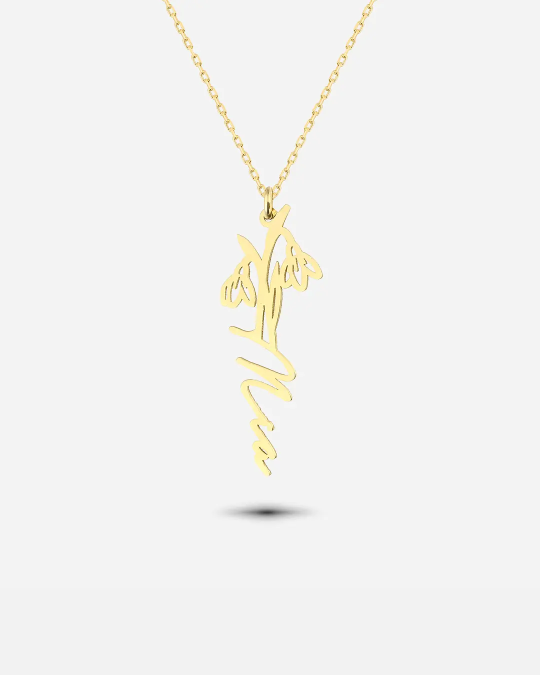 Silver Personalized Ocak Bear Birth Flower Necklace