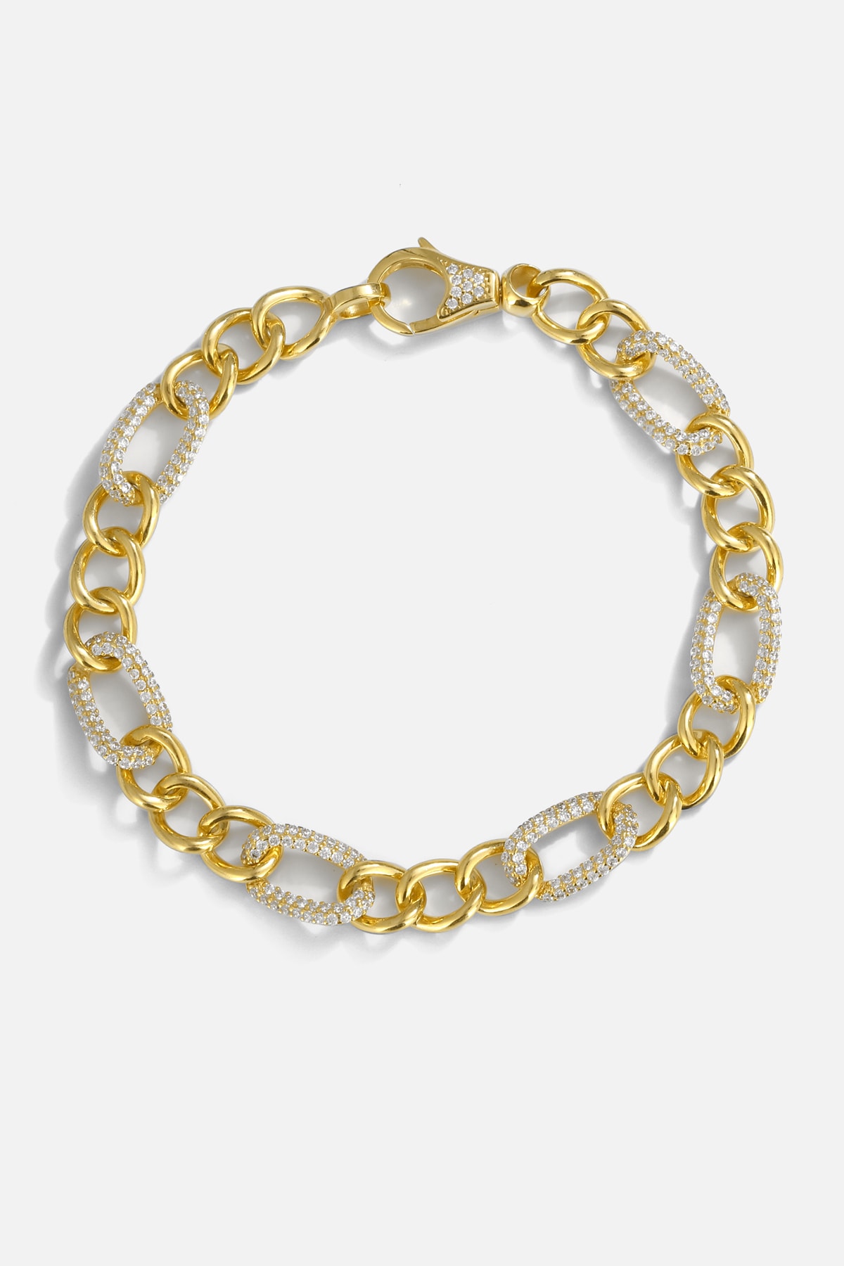 Mikron Altın Kaplama Gümüş Figaro Bileklik - Mikron Altın