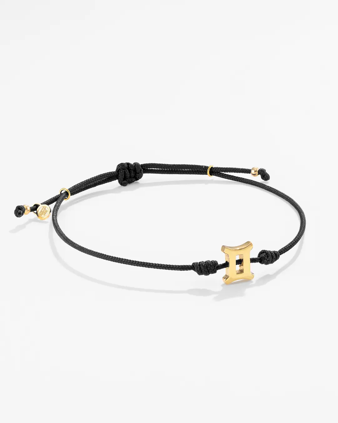 Silver İkizler Burcu Black Bracelet