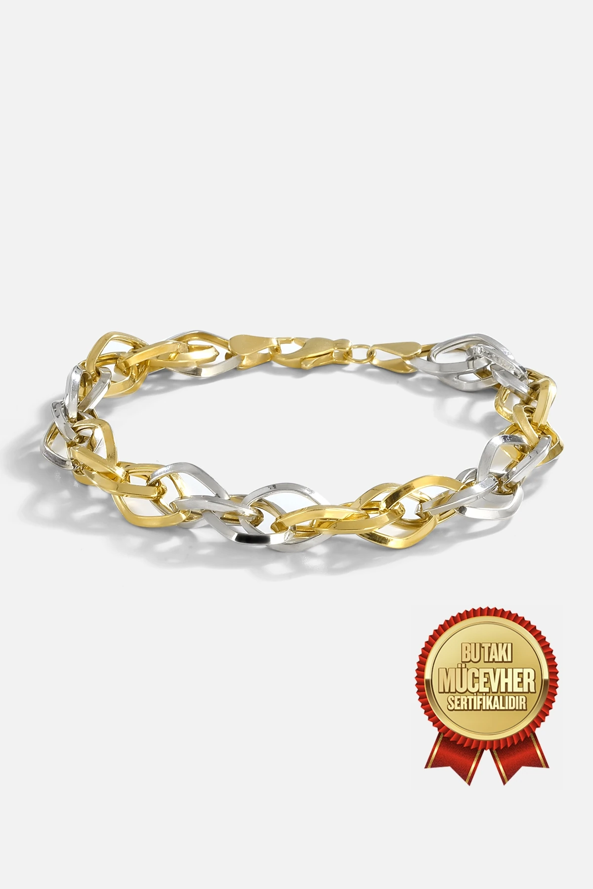 Mikron Altın Kaplama Gümüş Prizma Bileklik