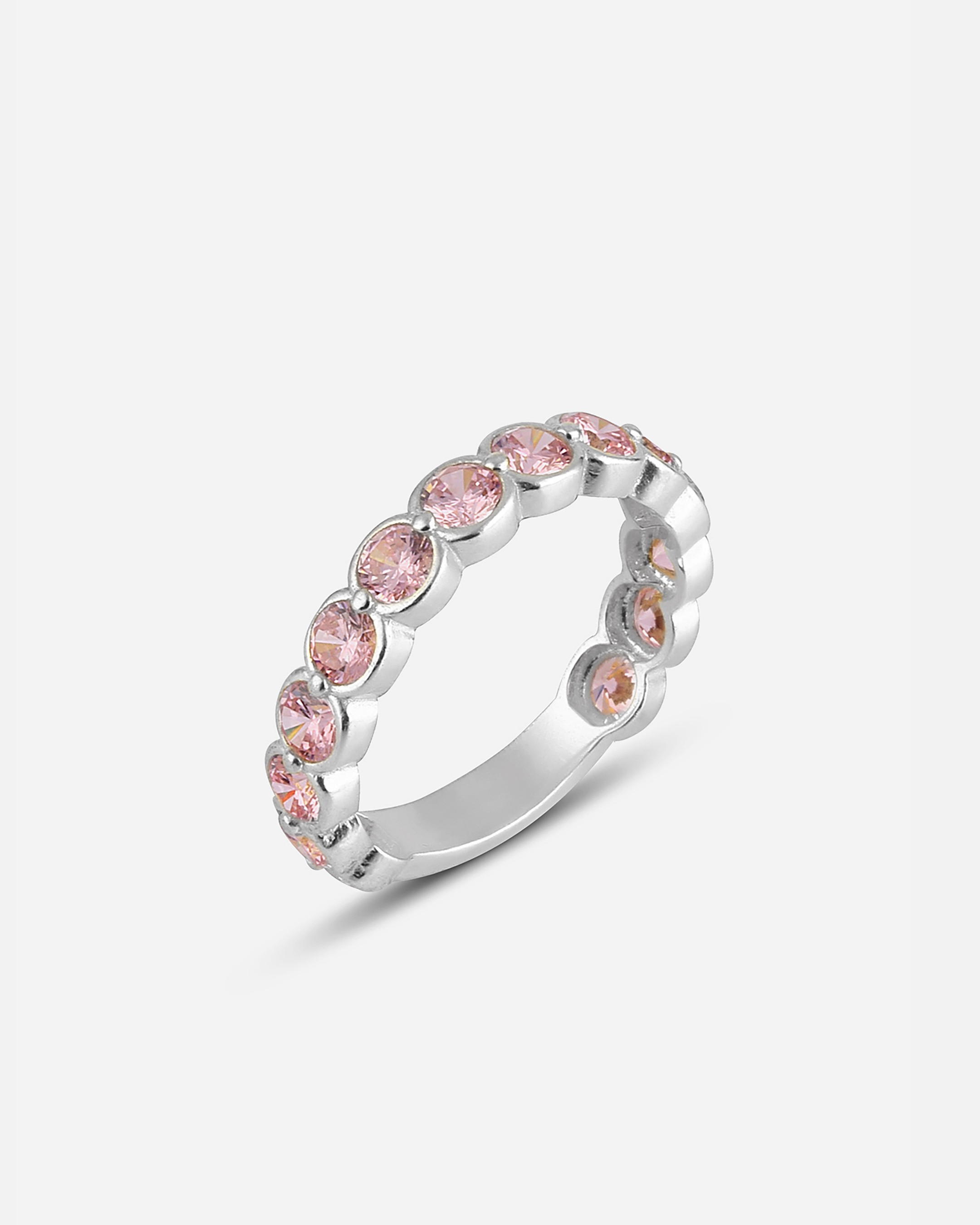 Silver Tamtur Ring with Pink Quartz Stone