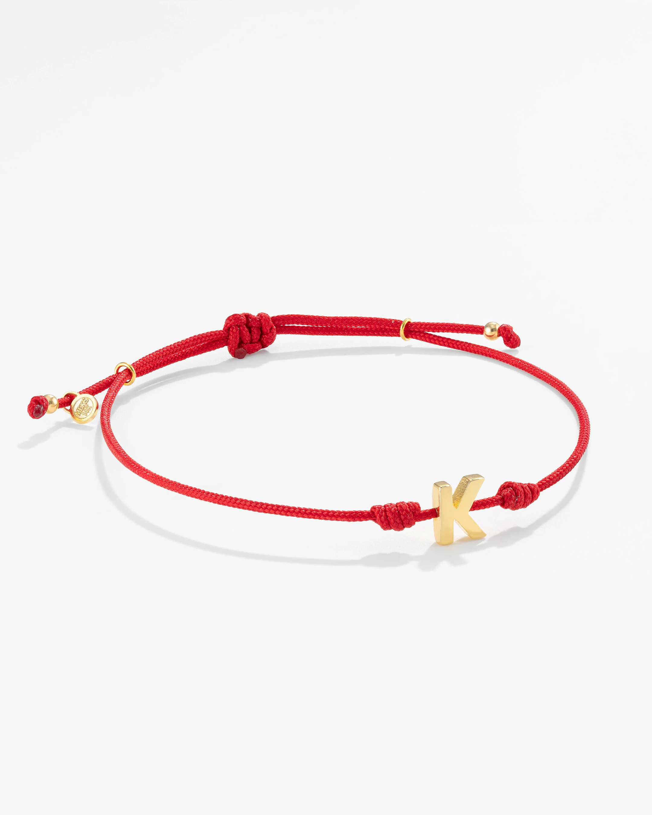 14 Ayar Altın Harfli Kırmızı İpli İkon Bileklik