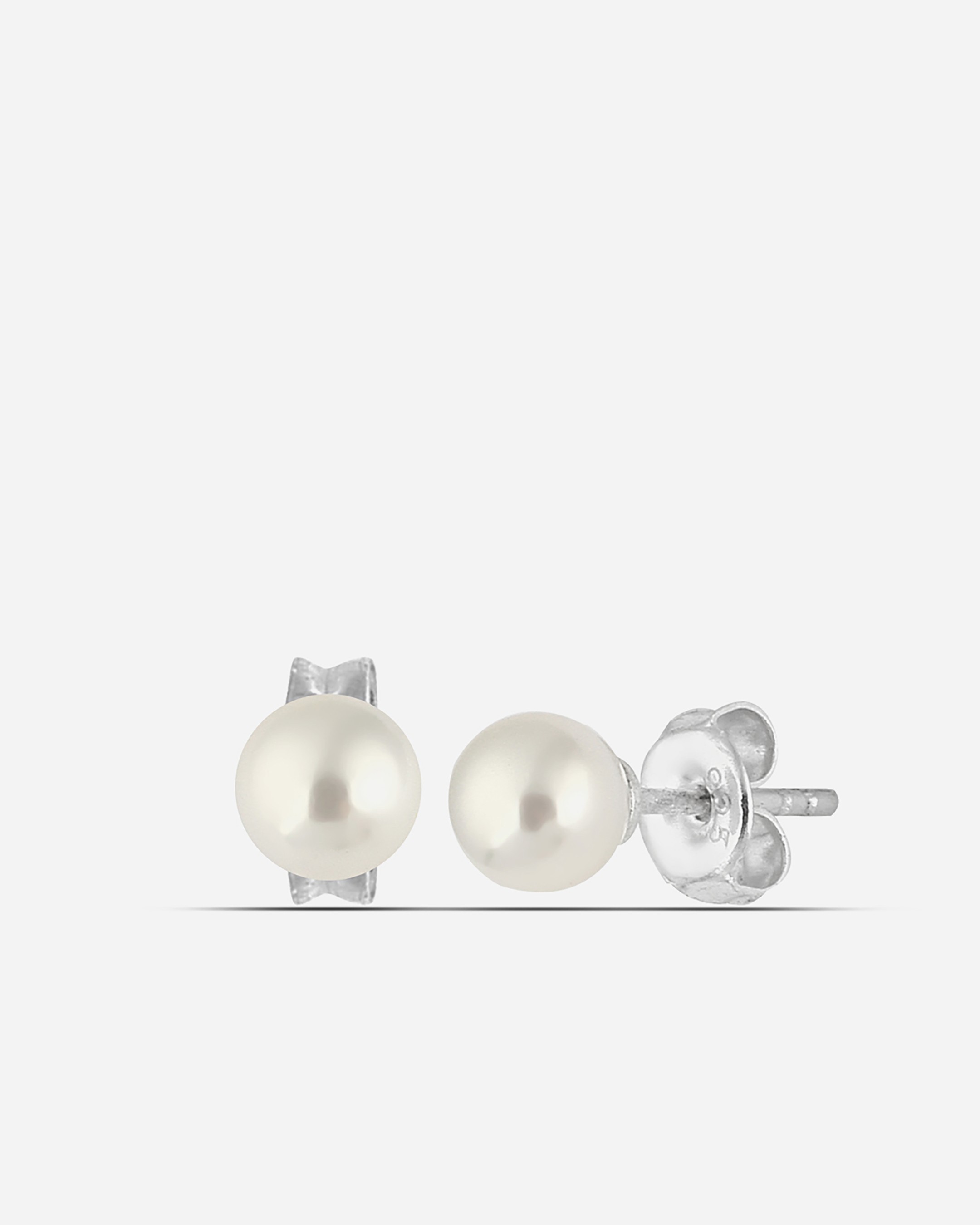 Silver Pearl Earrings - White Gold