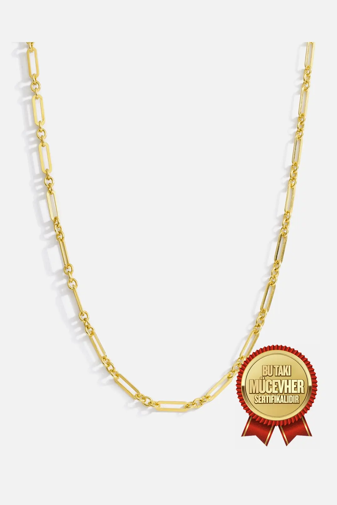 Mikron Gold Plated Silver Double Row Clip Necklace