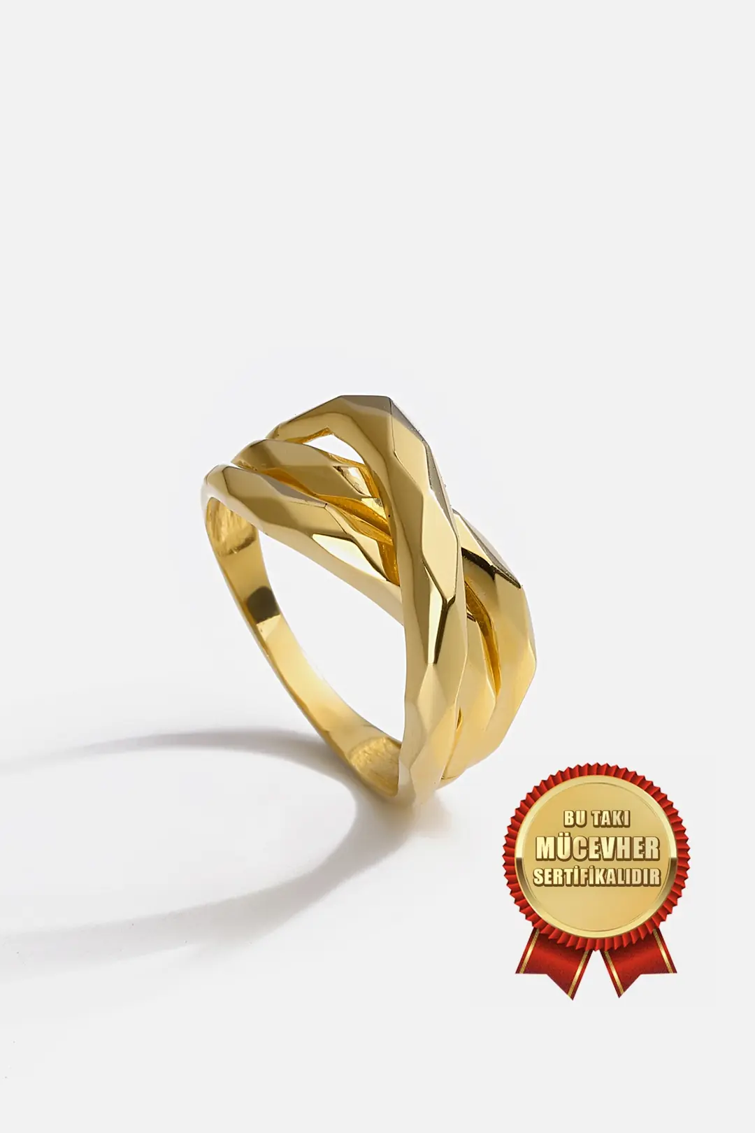Mikron Gold Plated 925 K Silver Sarmal Ring