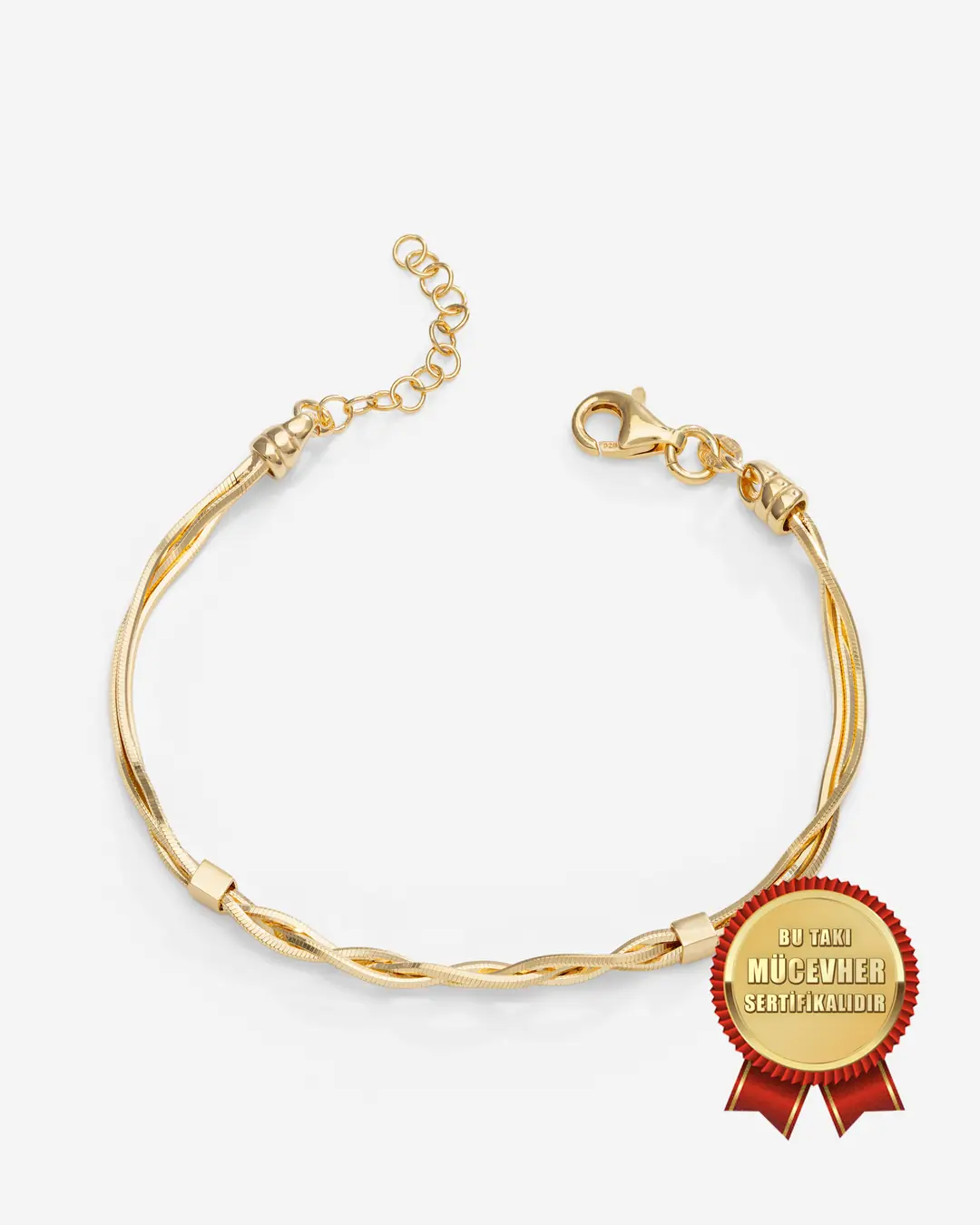 Mikron Gold Plated 925 K Silver Argento Milano Italian Chain Bracelet