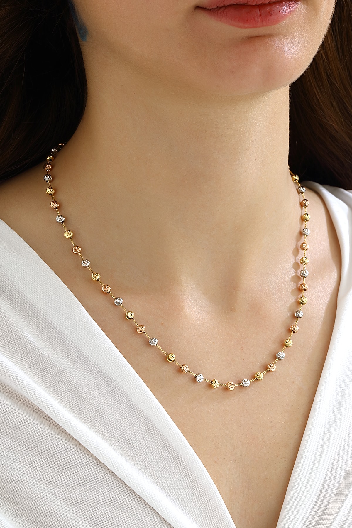 Mikron Altın Kaplama Gümüş Dorika Kolye