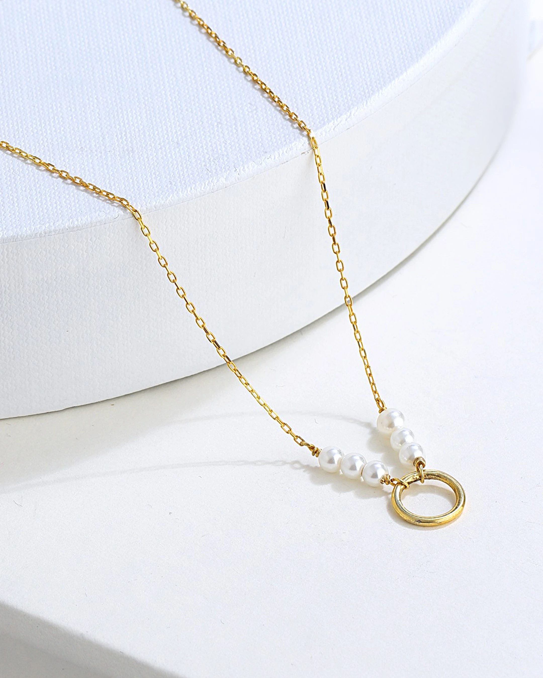 İnci Taşlı Gümüş Kolye