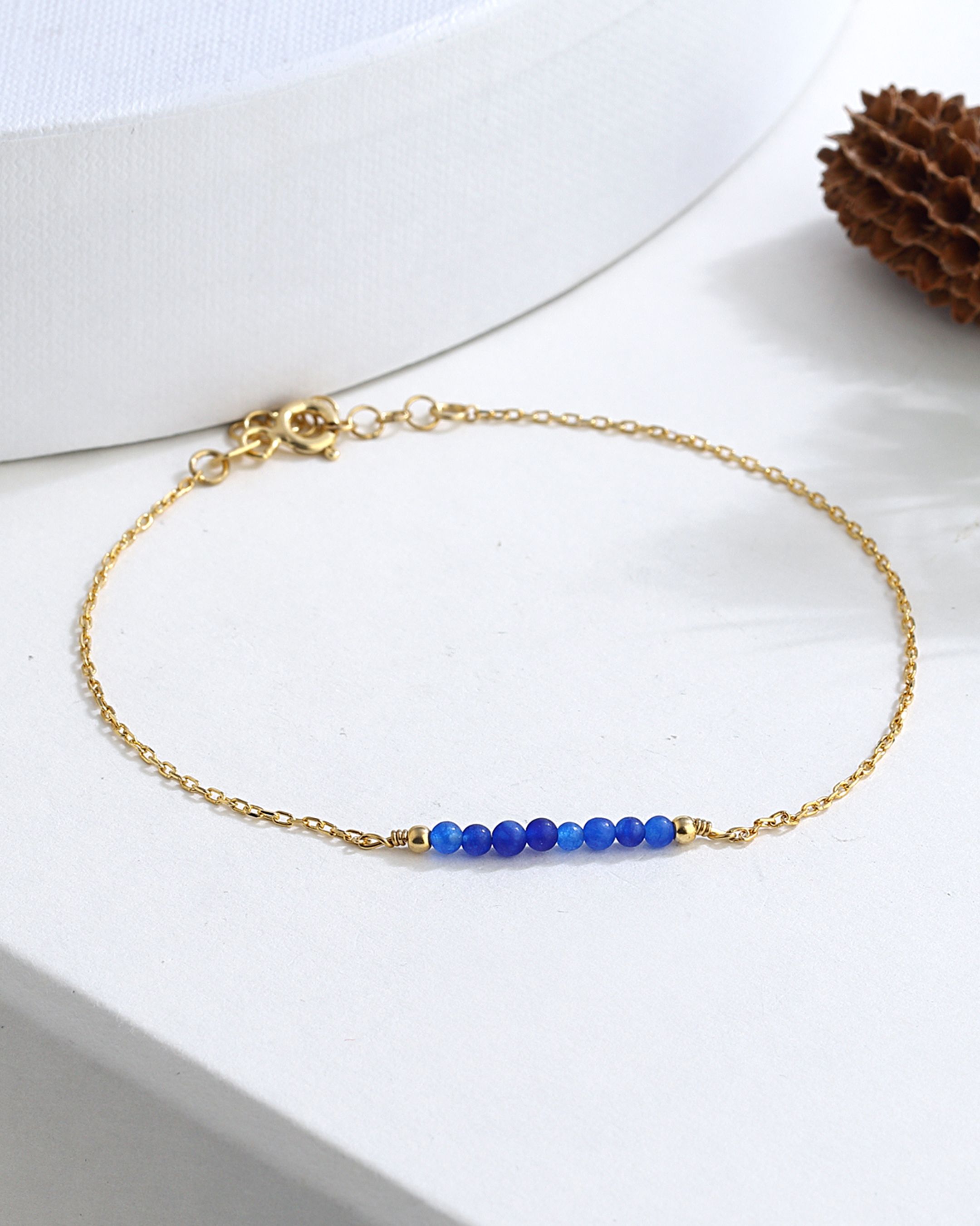 Lapis Stone Silver Bracelet