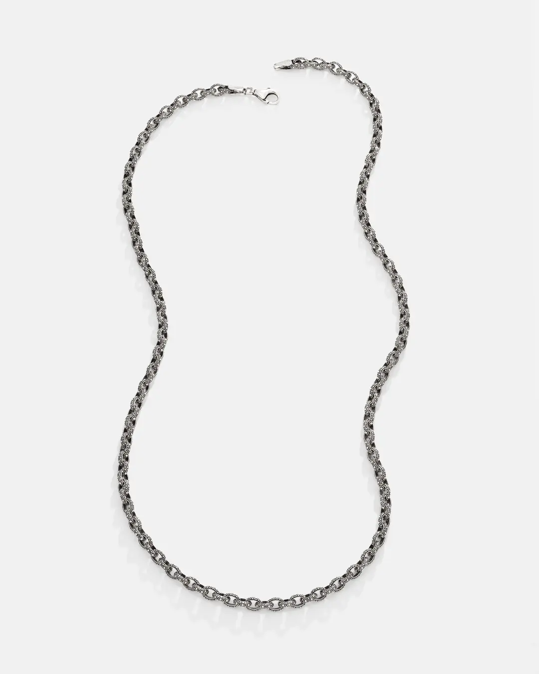 Engraved Silver Men's Necklace