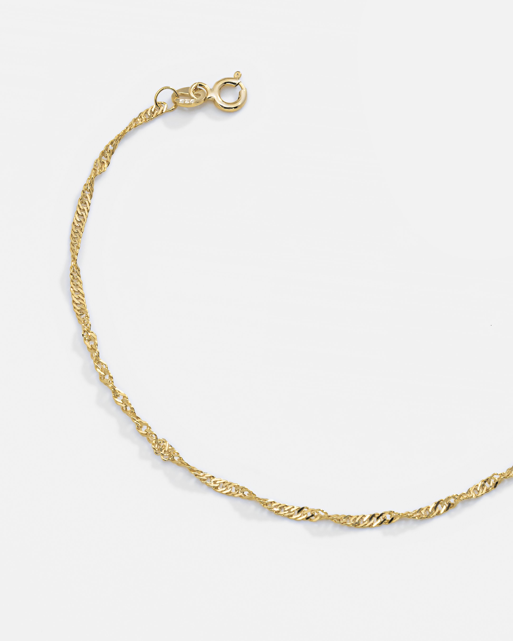 Silver Singapore Anklet - Gold