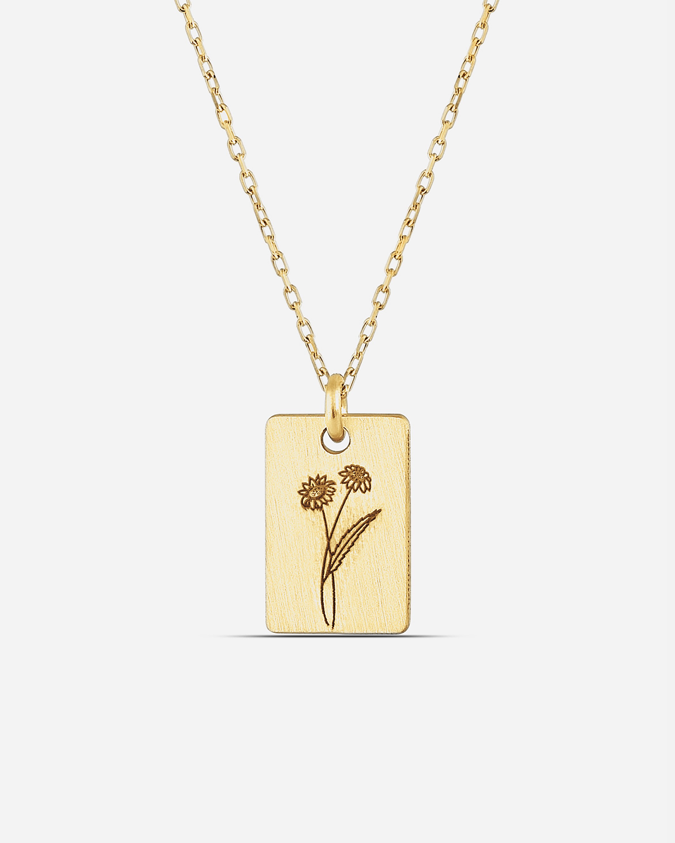 Silver April Birth Flower Daisy Necklace - Gold