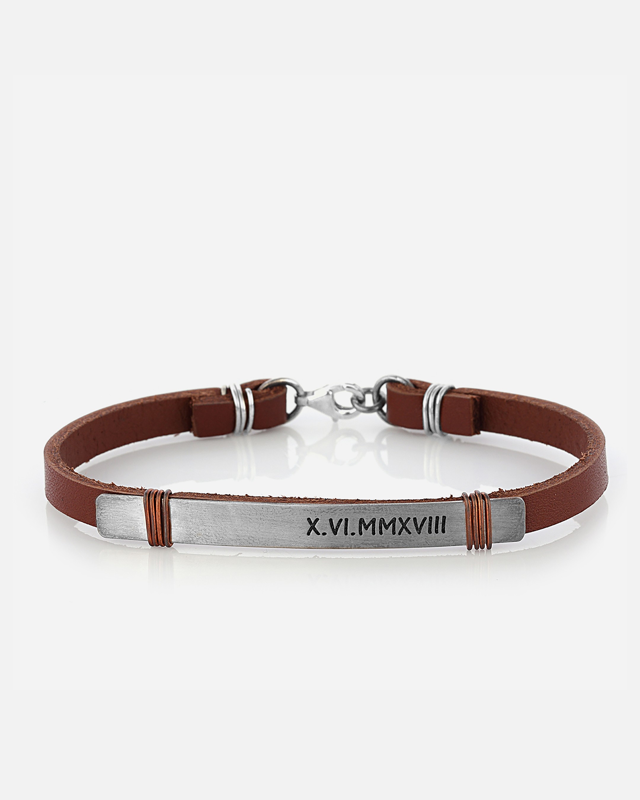 Bracelet en cuir personnalisé - Marron