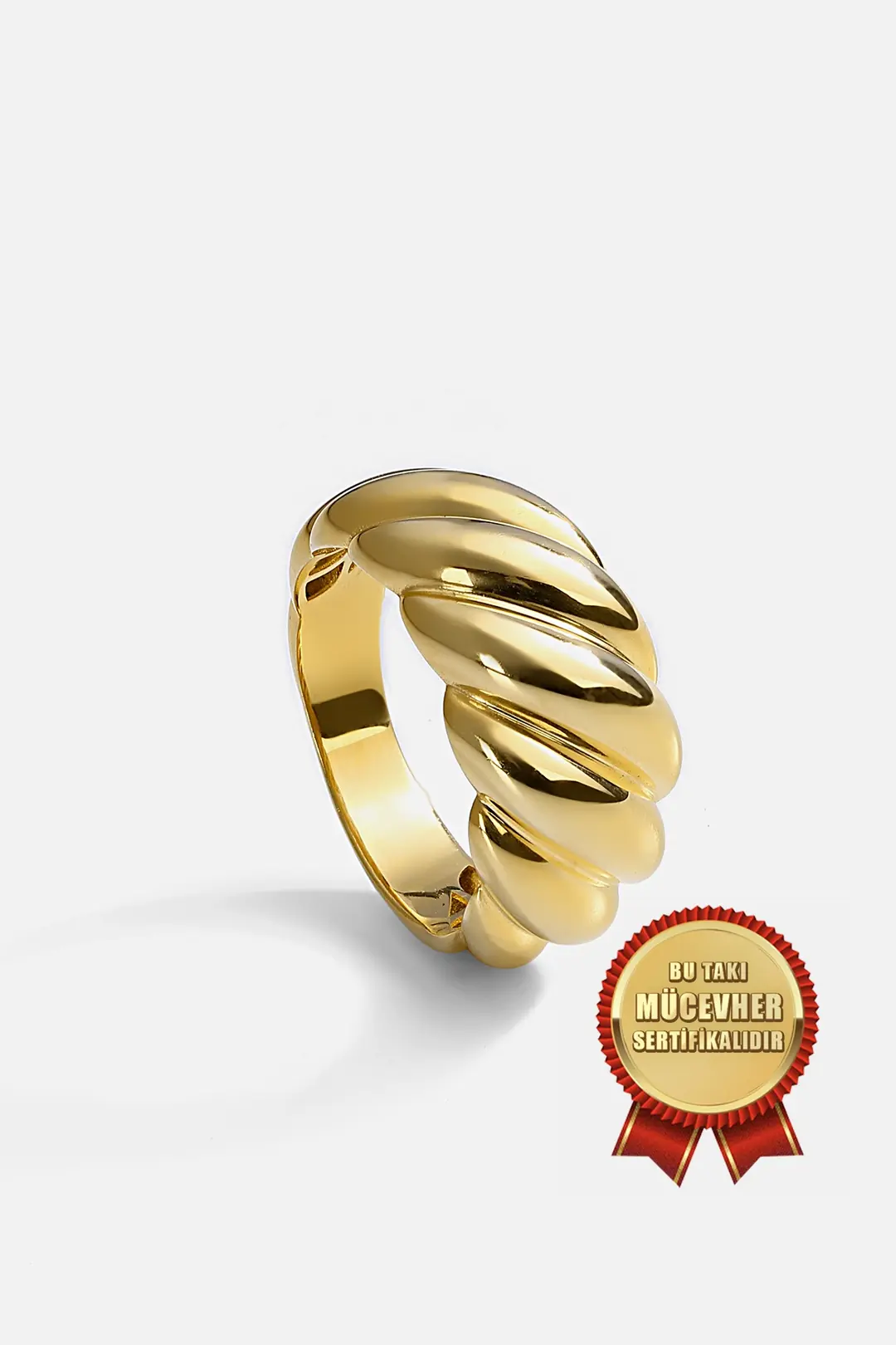 Mikron Gold Plated 925 K Silver Sarmal Ring
