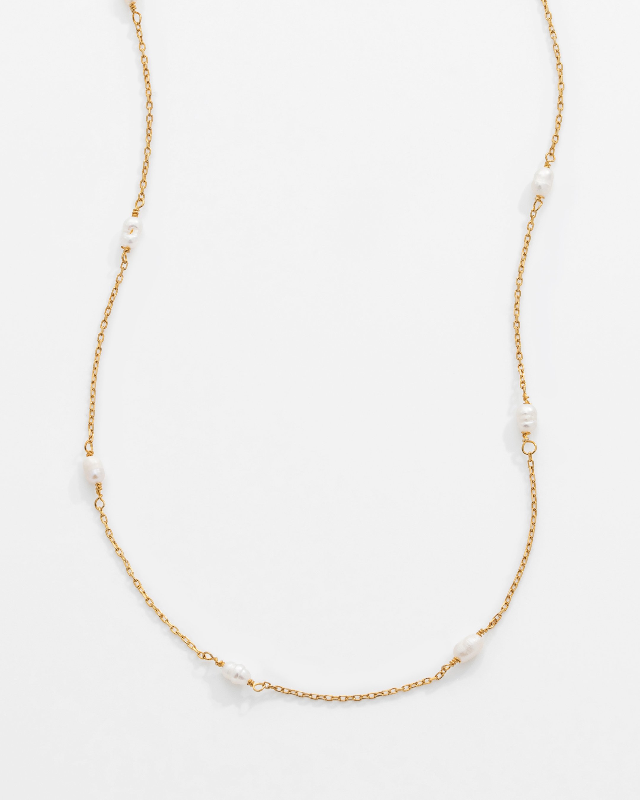 2.8 Carat Natural Pearl Silver Necklace - Gold