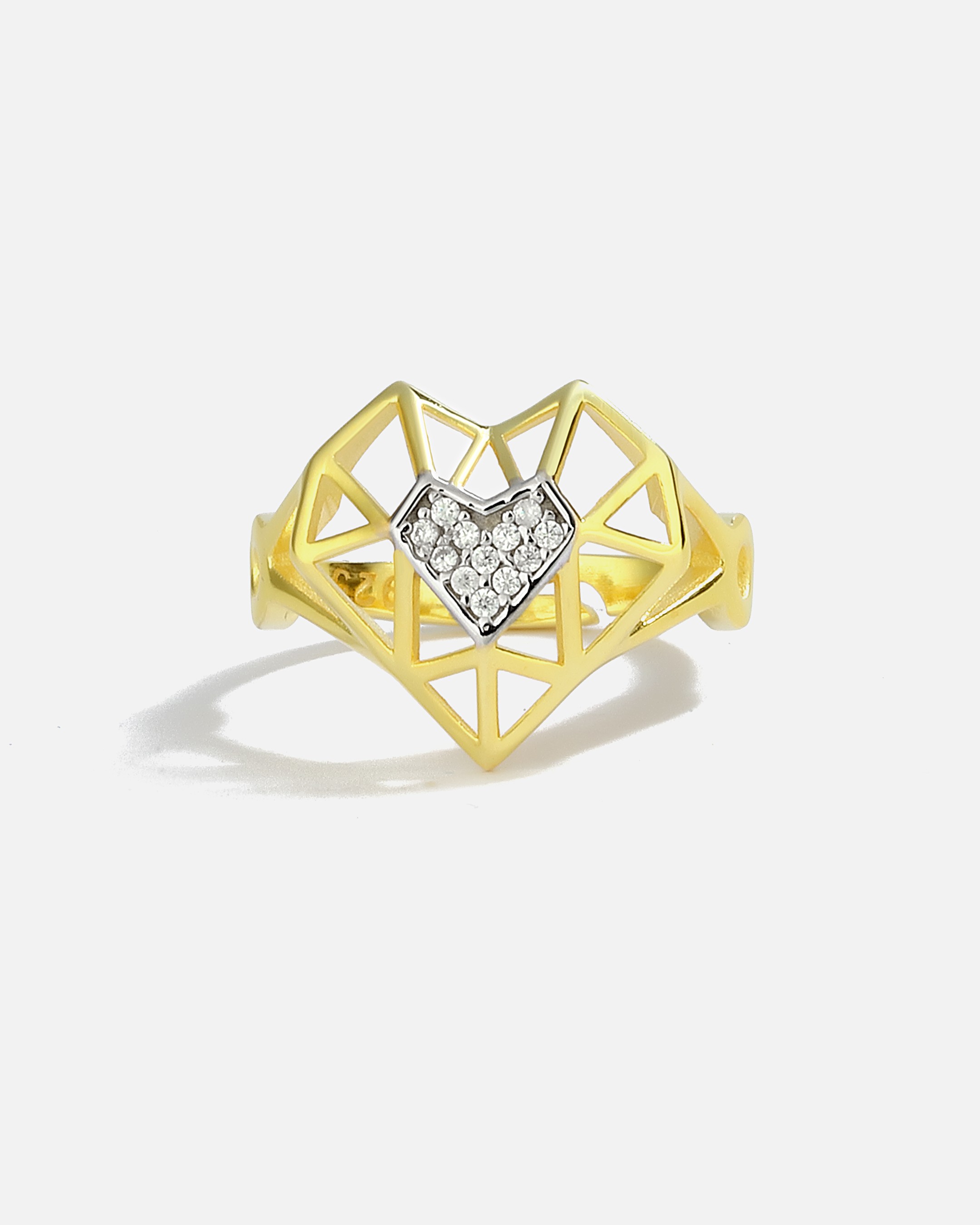 Bague en Argent avec Coeur en Zircon