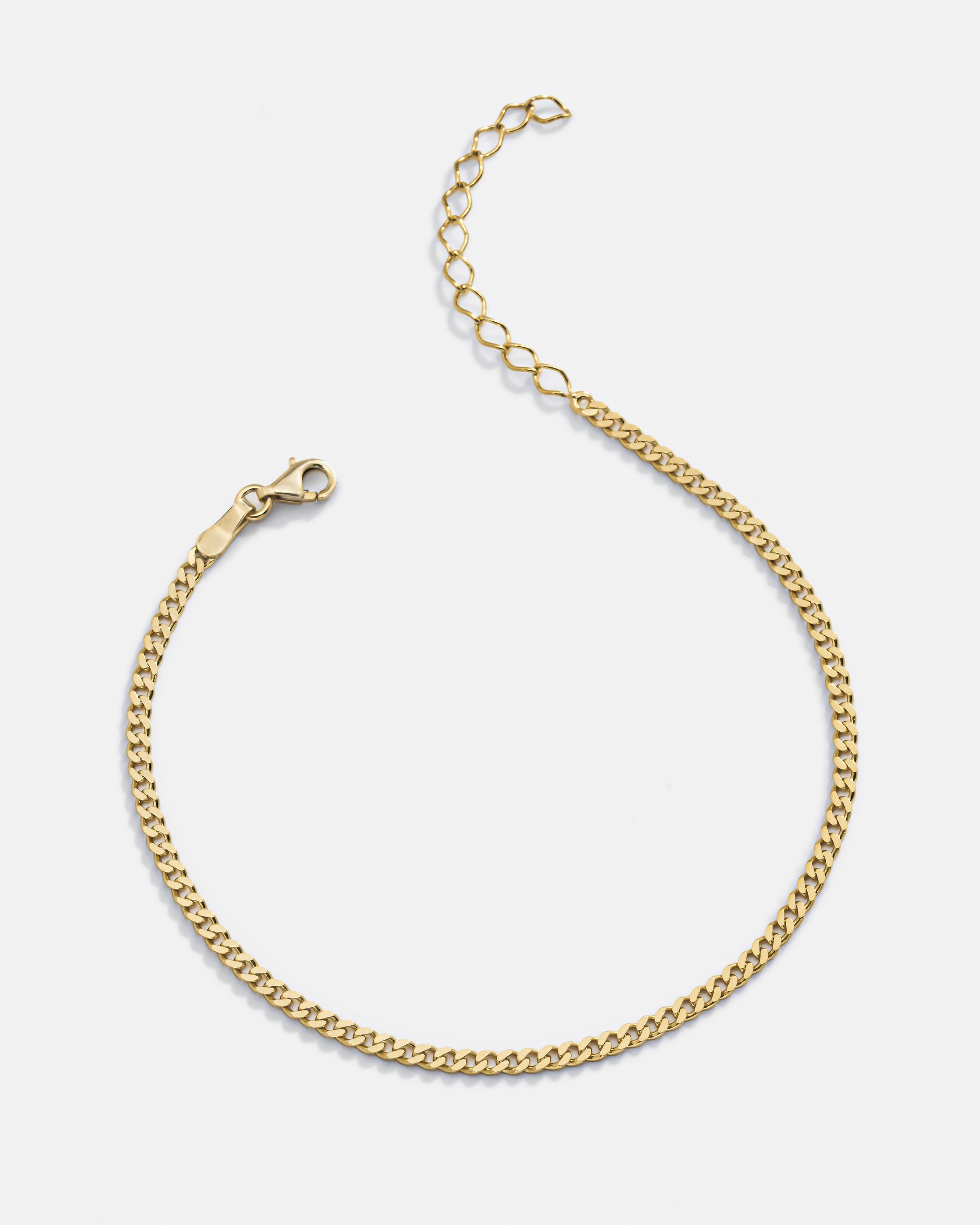 Silver Gurmet Anklet - Gold