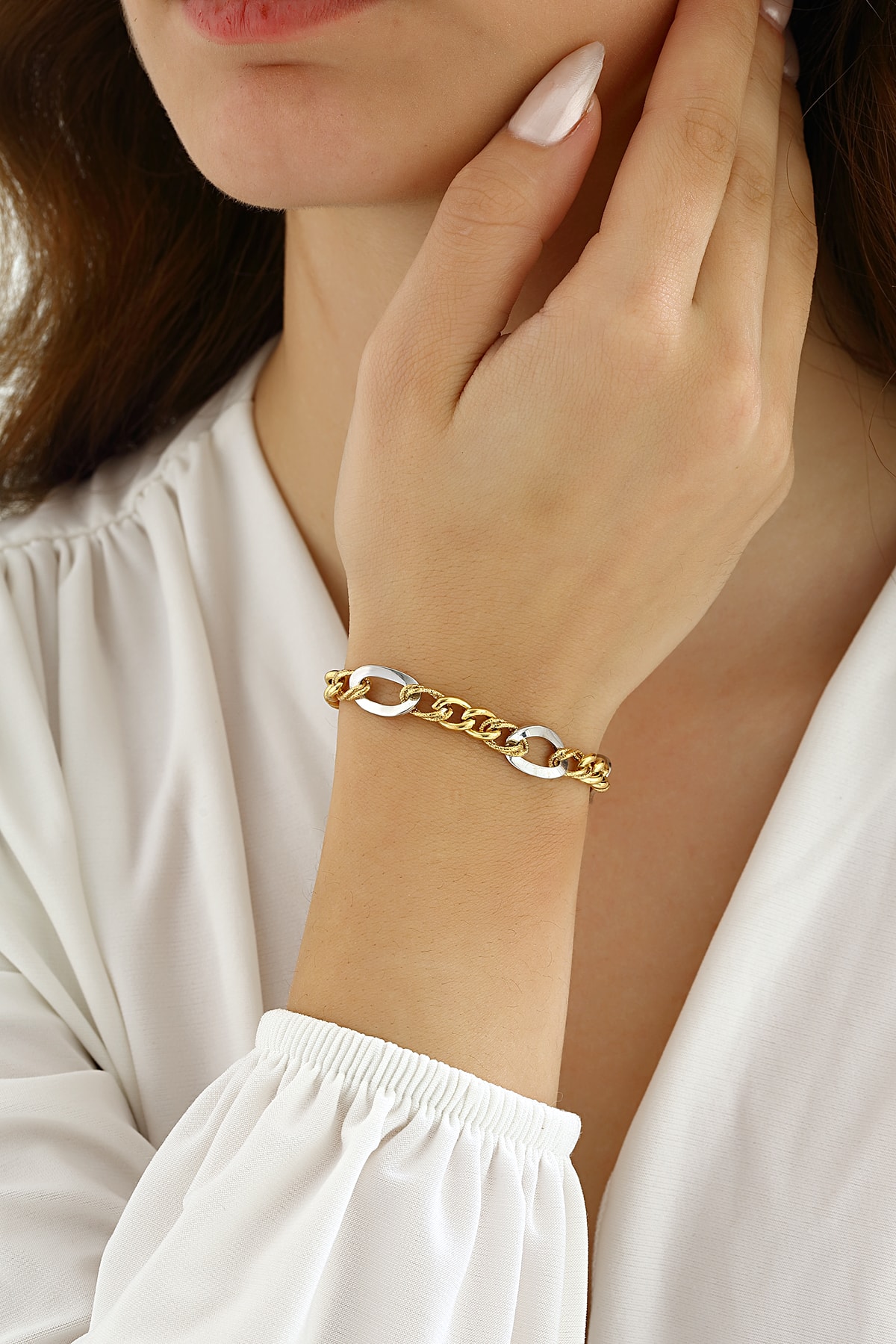 Mikron Altın Kaplama Gümüş Hallow Bileklik