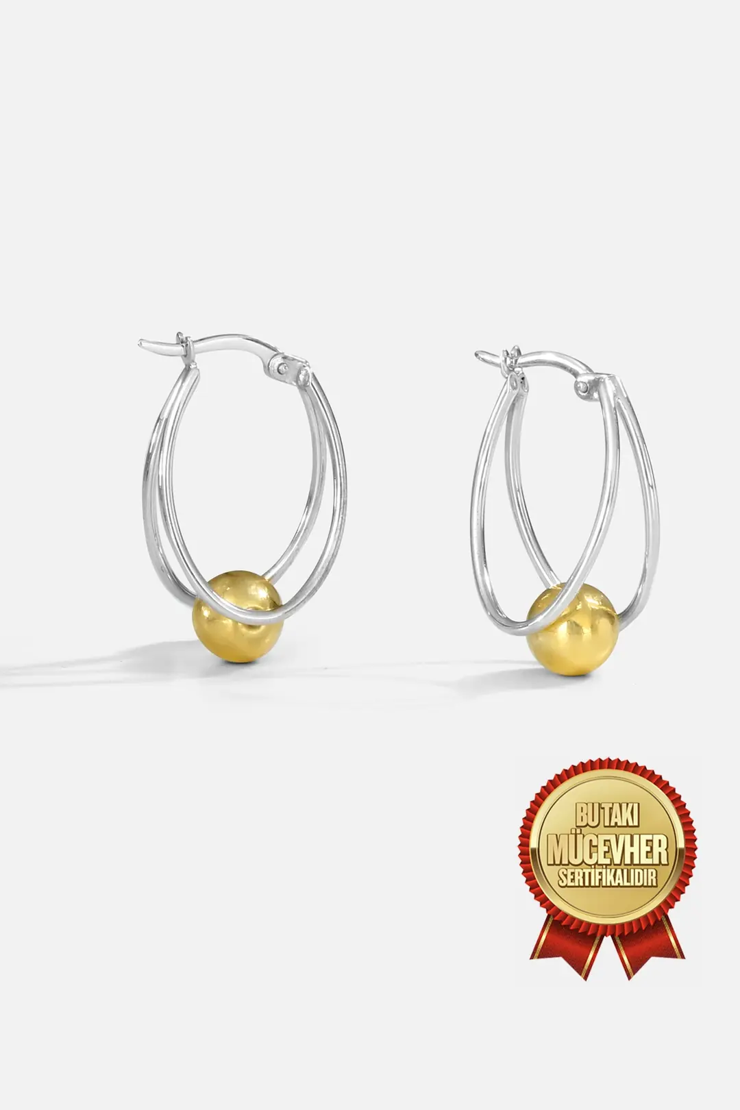 Mikron Gold Plated Design Silver Earrings