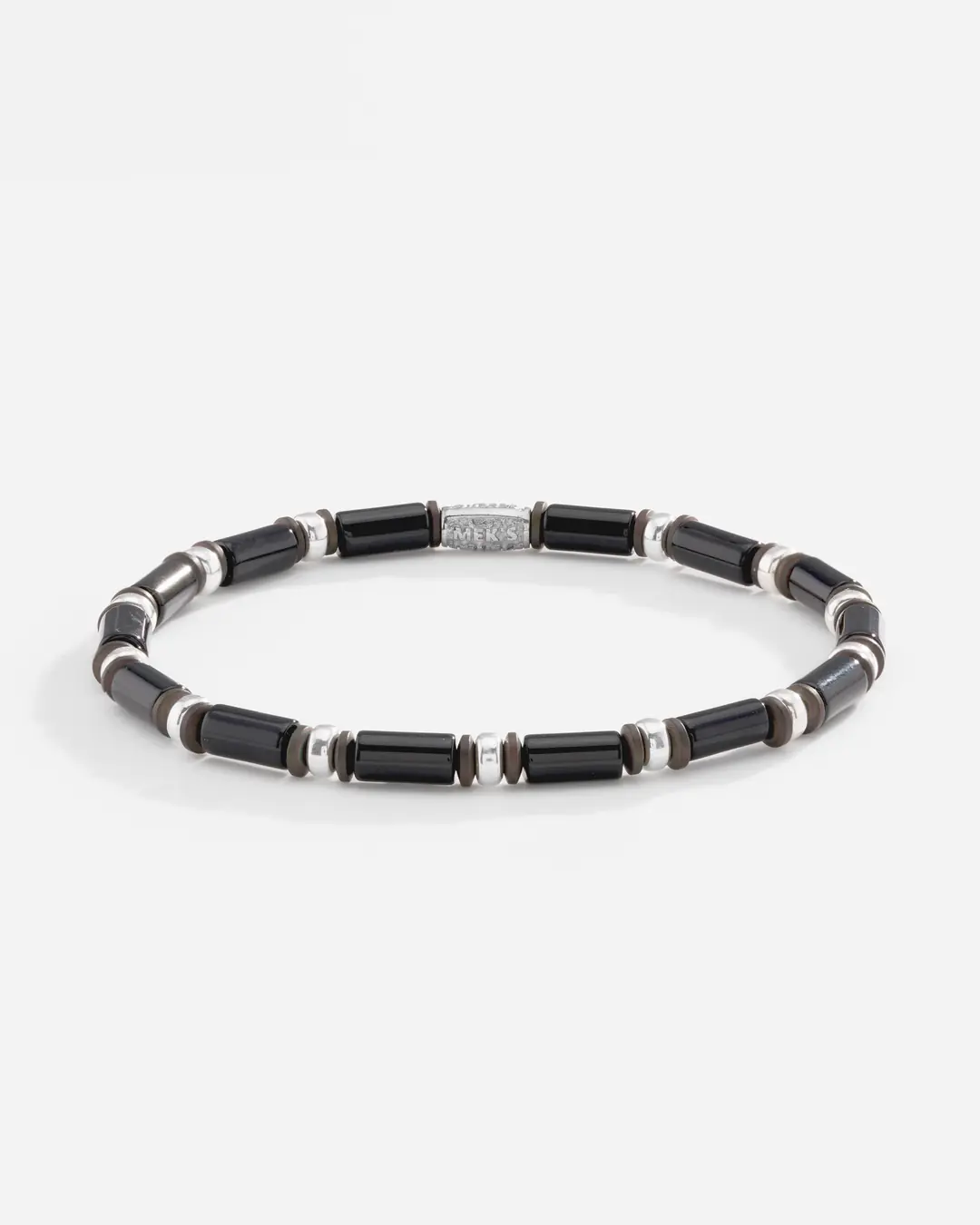 Onyx Stone-set Silver Men's Bracelet