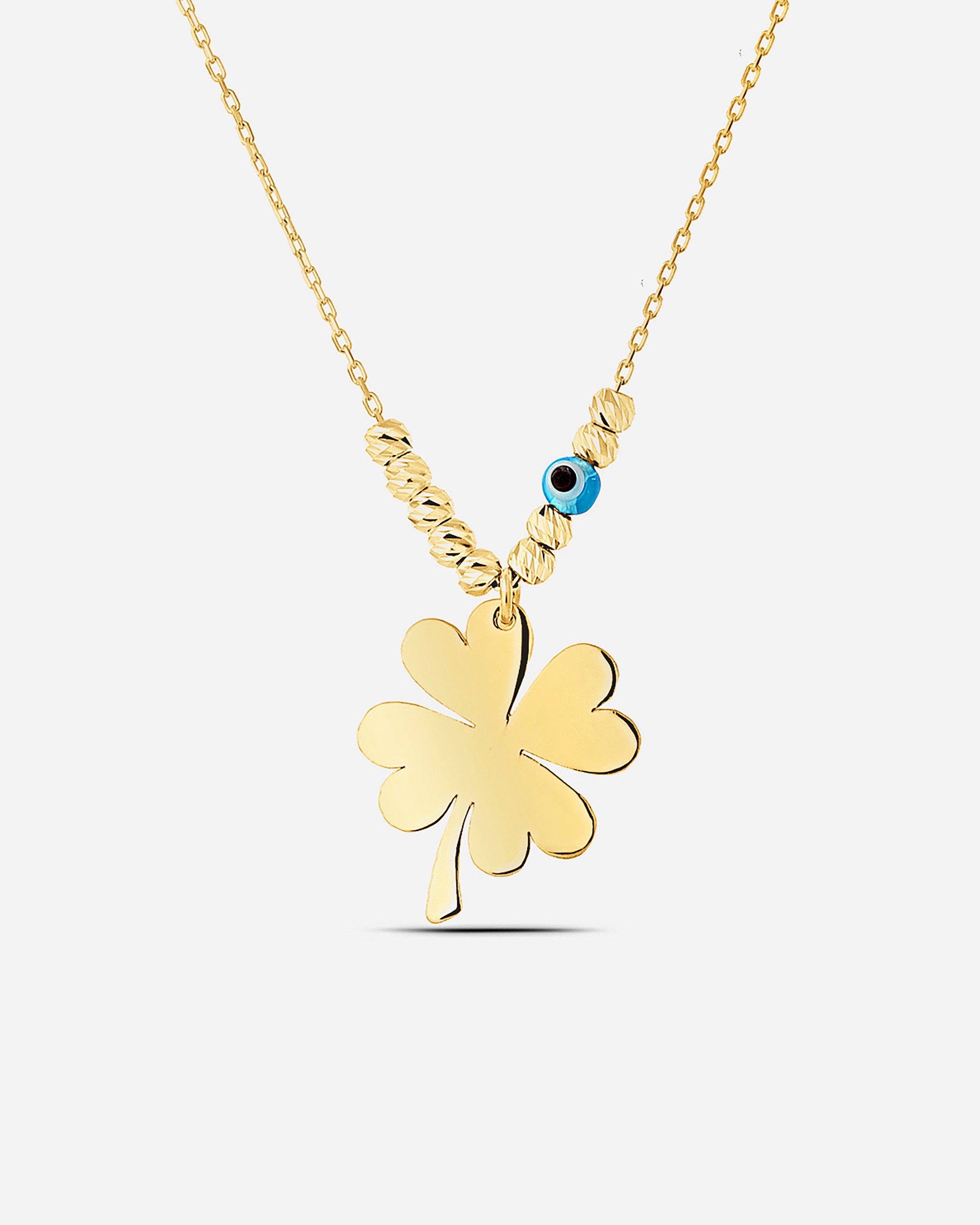 Silver Clover Necklace - Gold