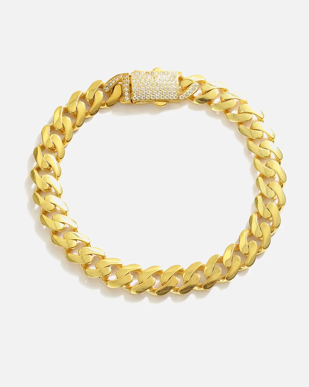Stone-set Silver Gourmette Bracelet