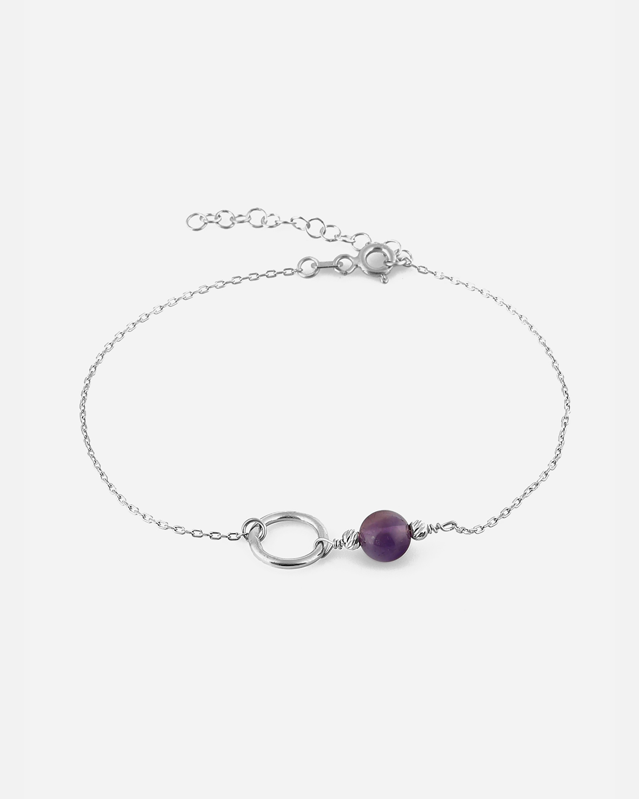 Silver Bracelet with Amethyst Stone