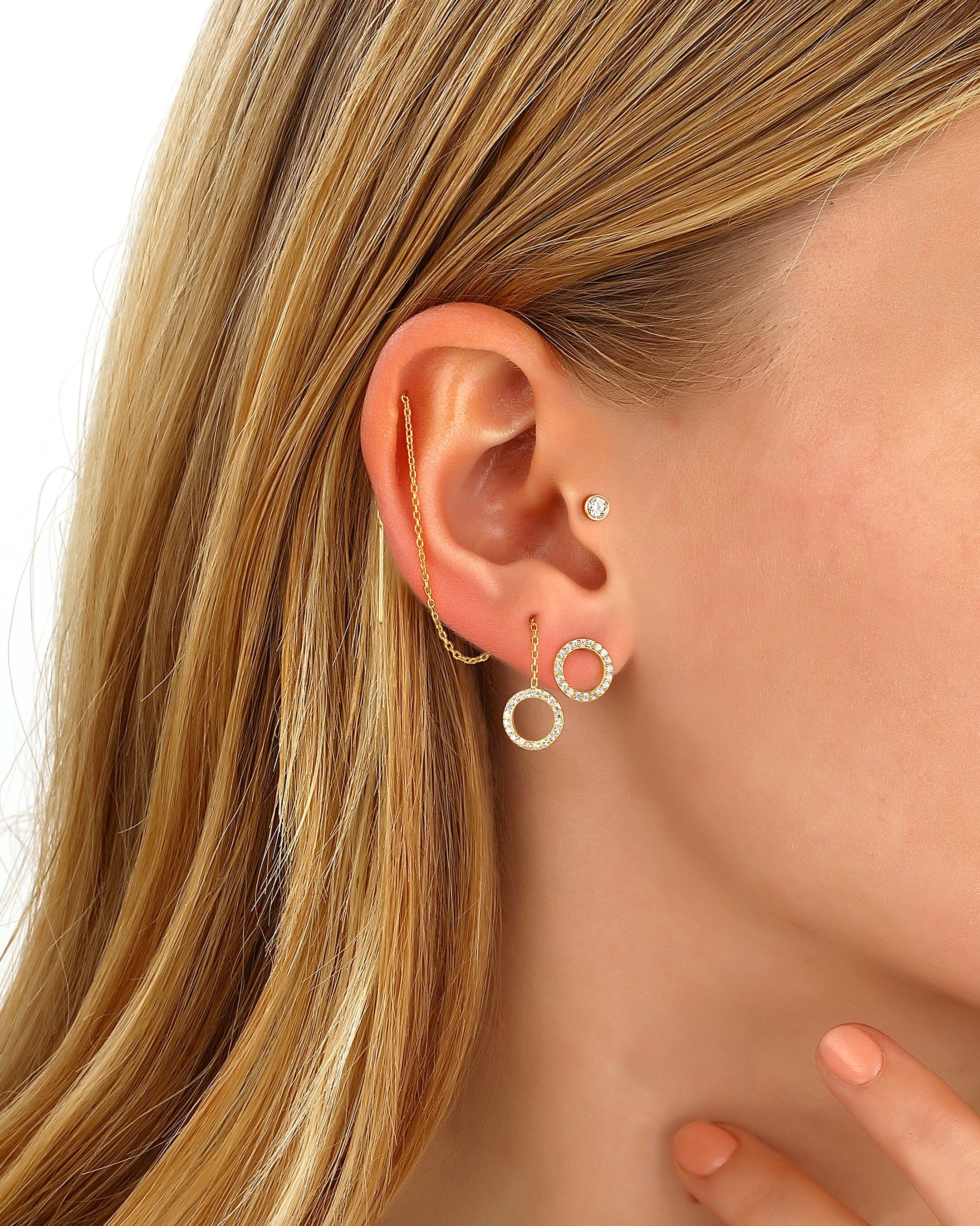 Silver Hoop Earring Combination - Gold