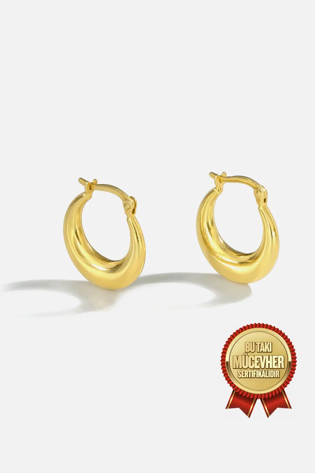 Mikron Gold Plated Silver Hilal Earrings