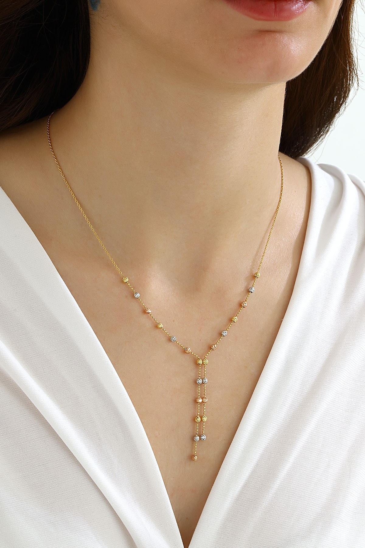 Mikron Altın Kaplama Gümüş Dorika Kolye