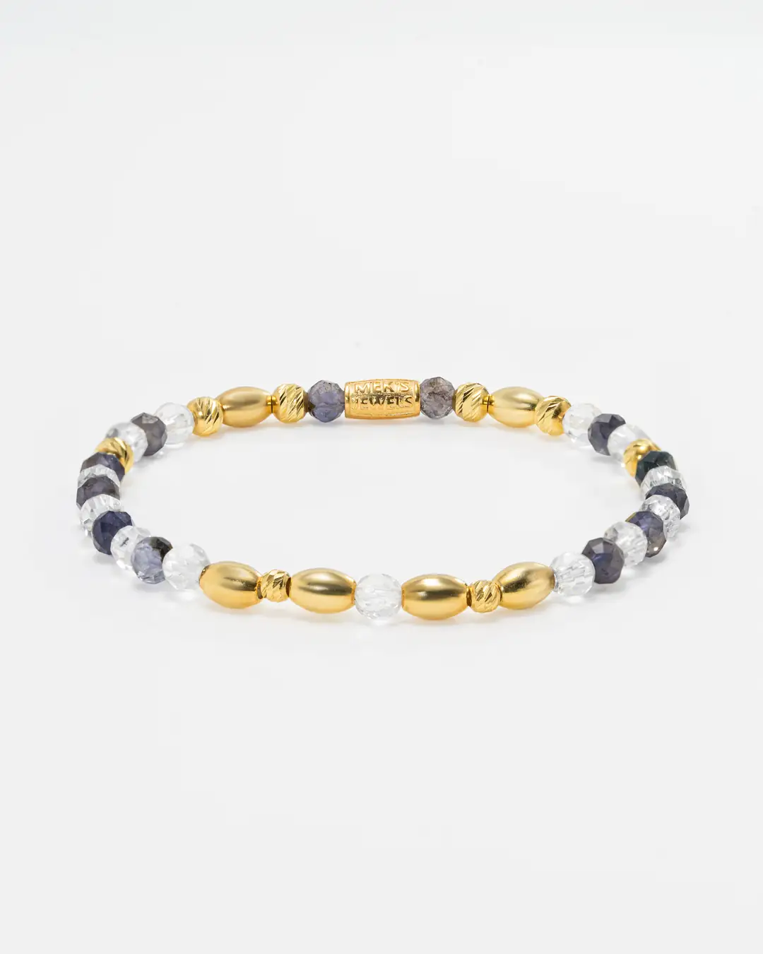 İyolit & Crystal Quartz Stone-set Silver Bracelet