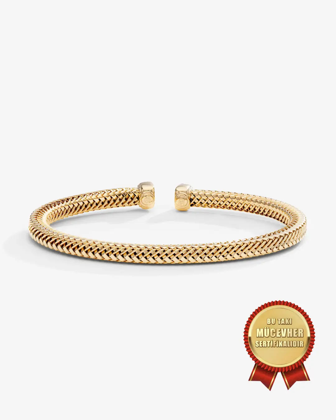 Mikron Gold Plated 925 K Silver Woven Mesh Italian Argento Milano Bracelet