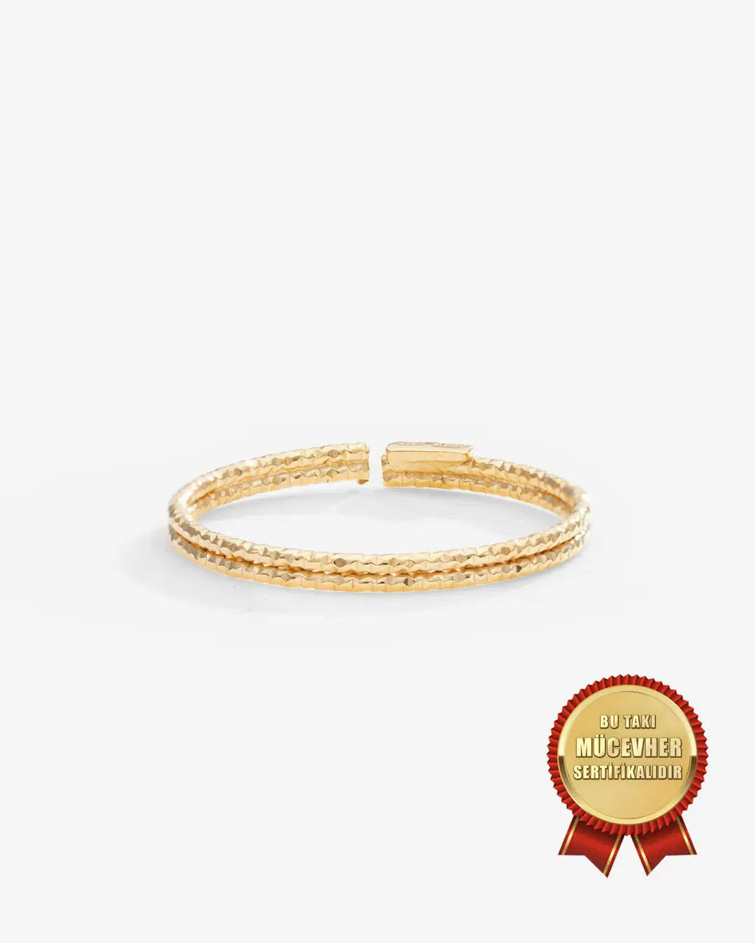 Mikron Gold Plated 925 K Silver Italian Argento Milano Double Acur Ring