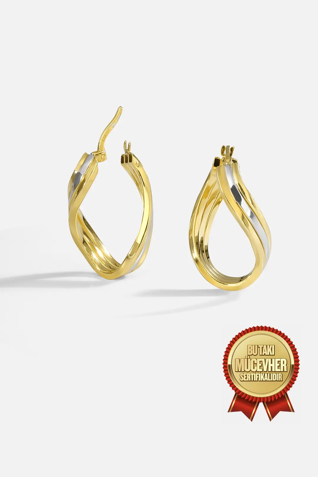 Mikron Gold Plated Silver Sarmal Earrings