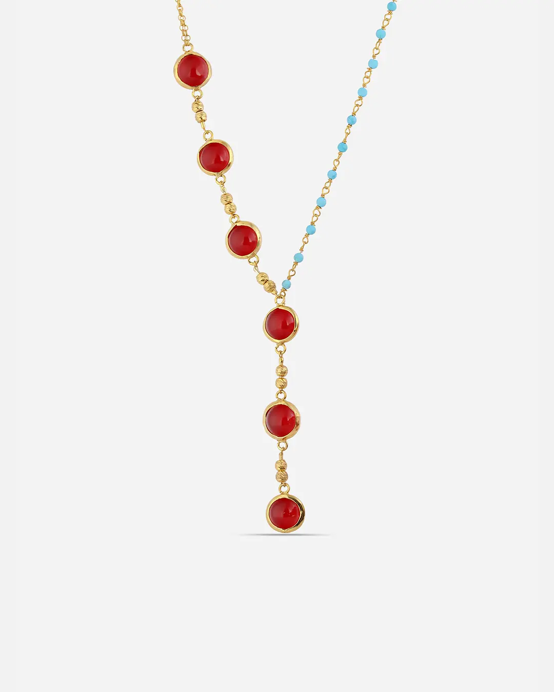 Lal Stone Silver Necklace