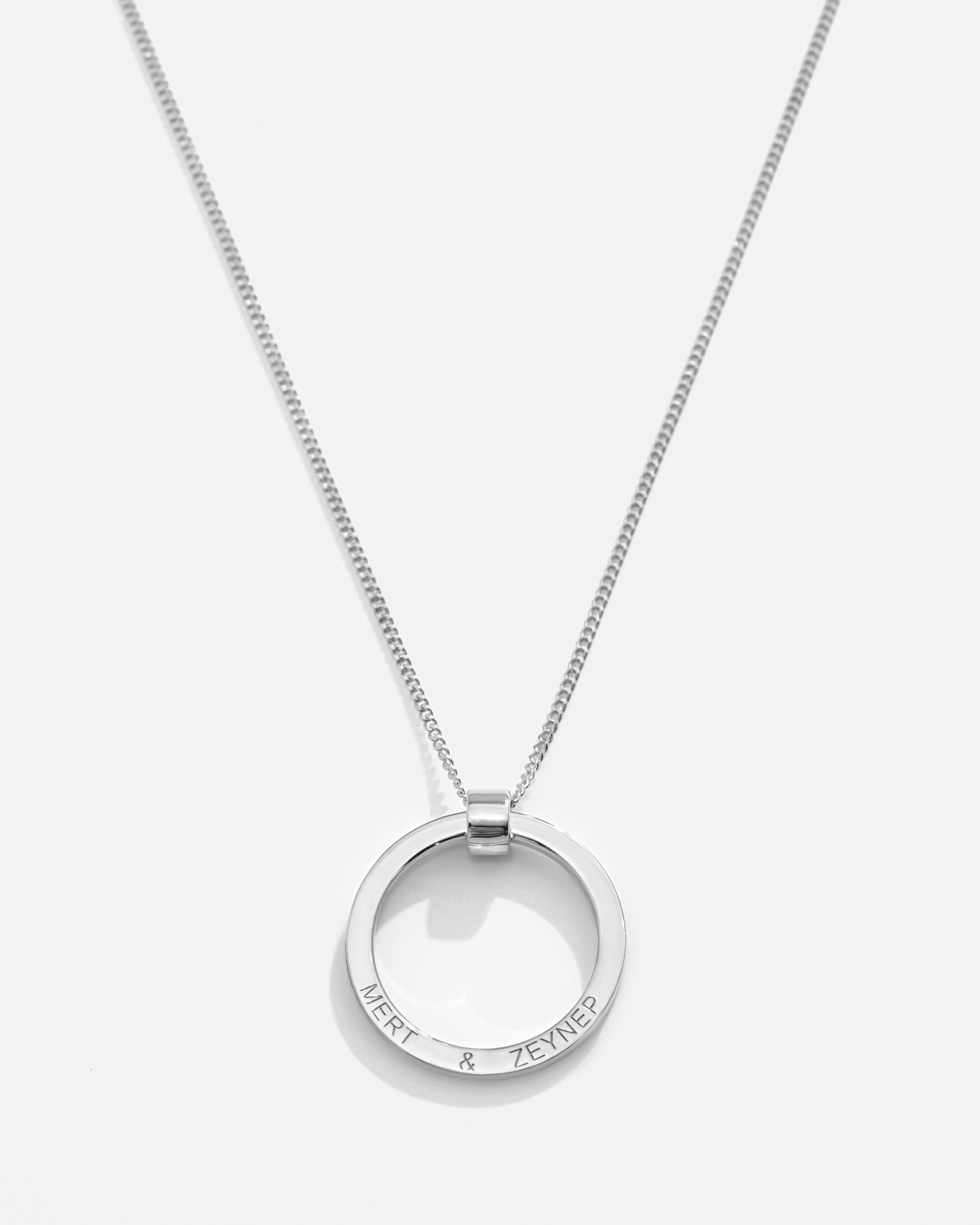 Collier de nom en argent - Or blanc