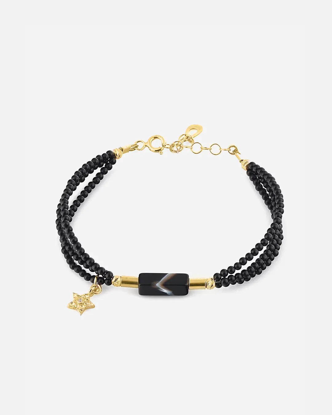 Onyx Stone-set Silver Bracelet