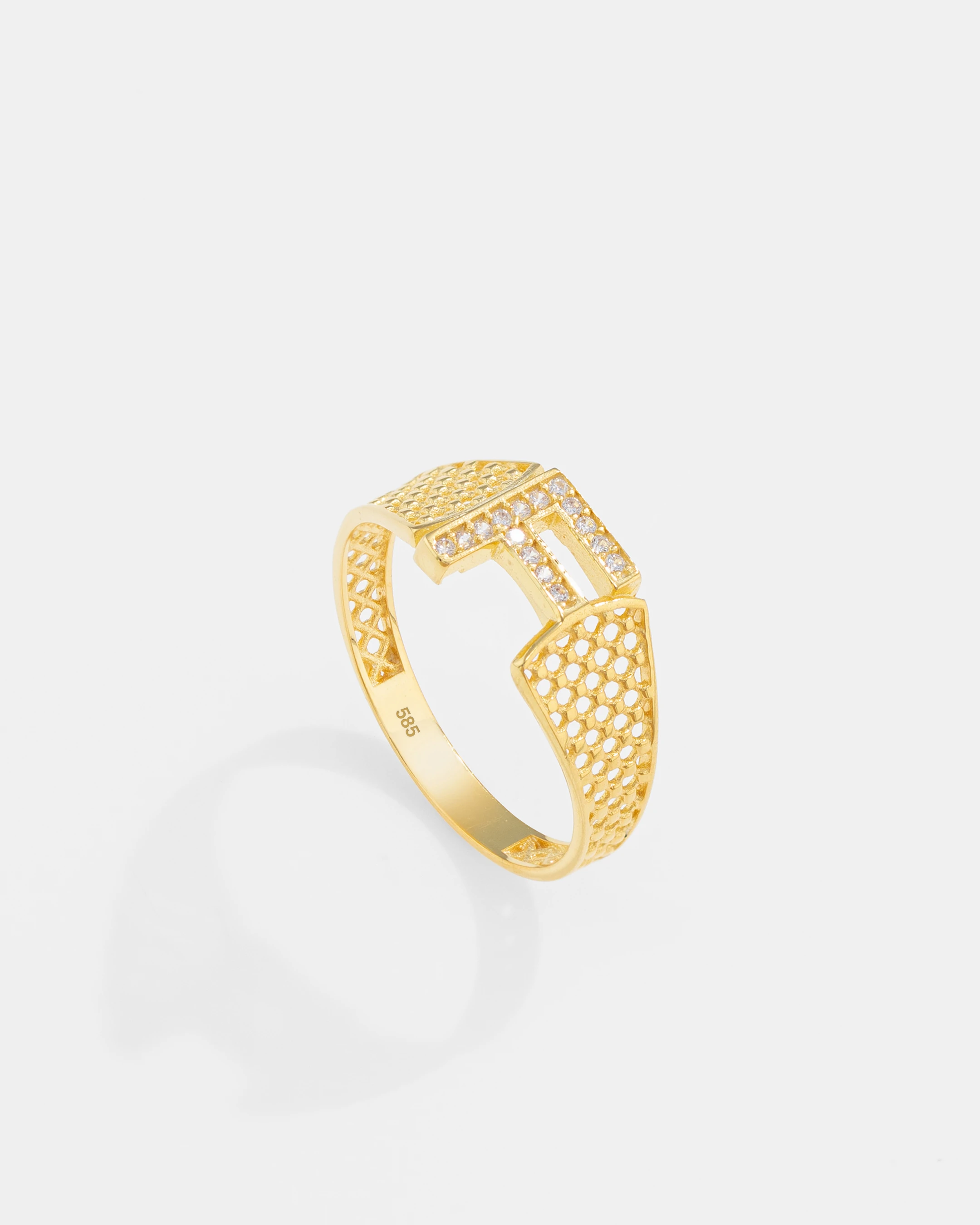 14 Ayar Altın Harfli Tasarım Yüzük