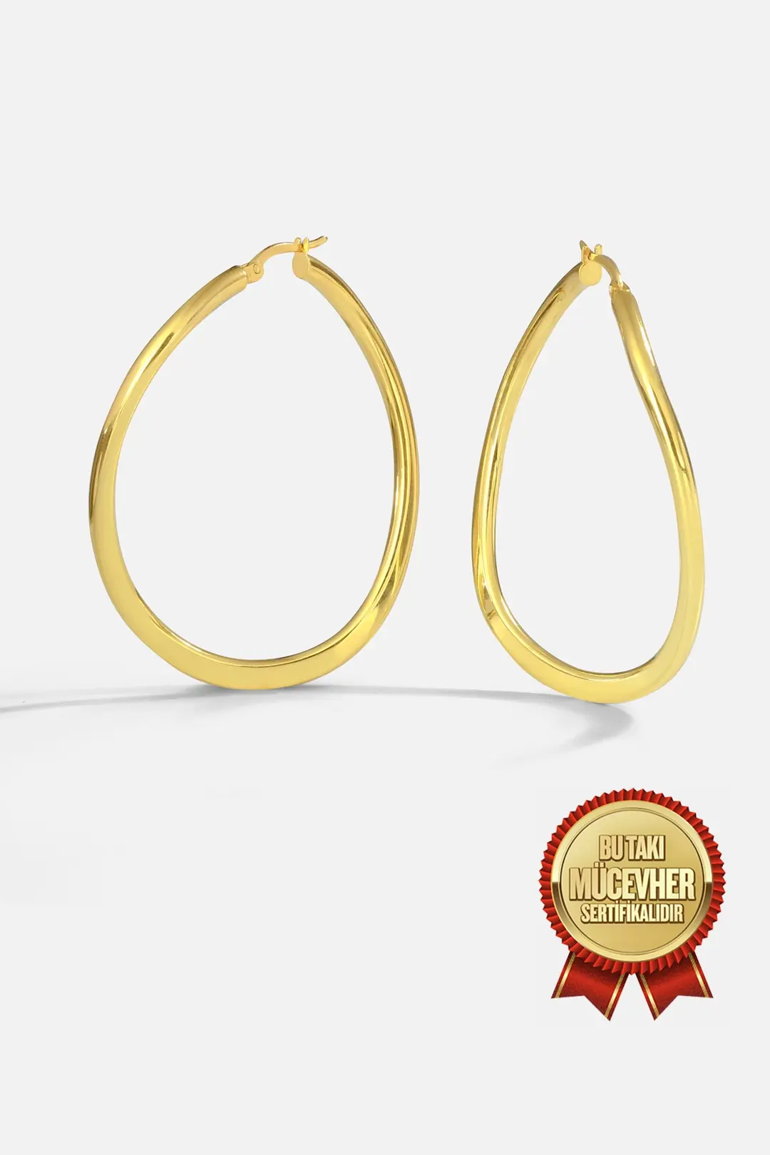 Mikron Gold Plated Silver Cips Hoop Earrings