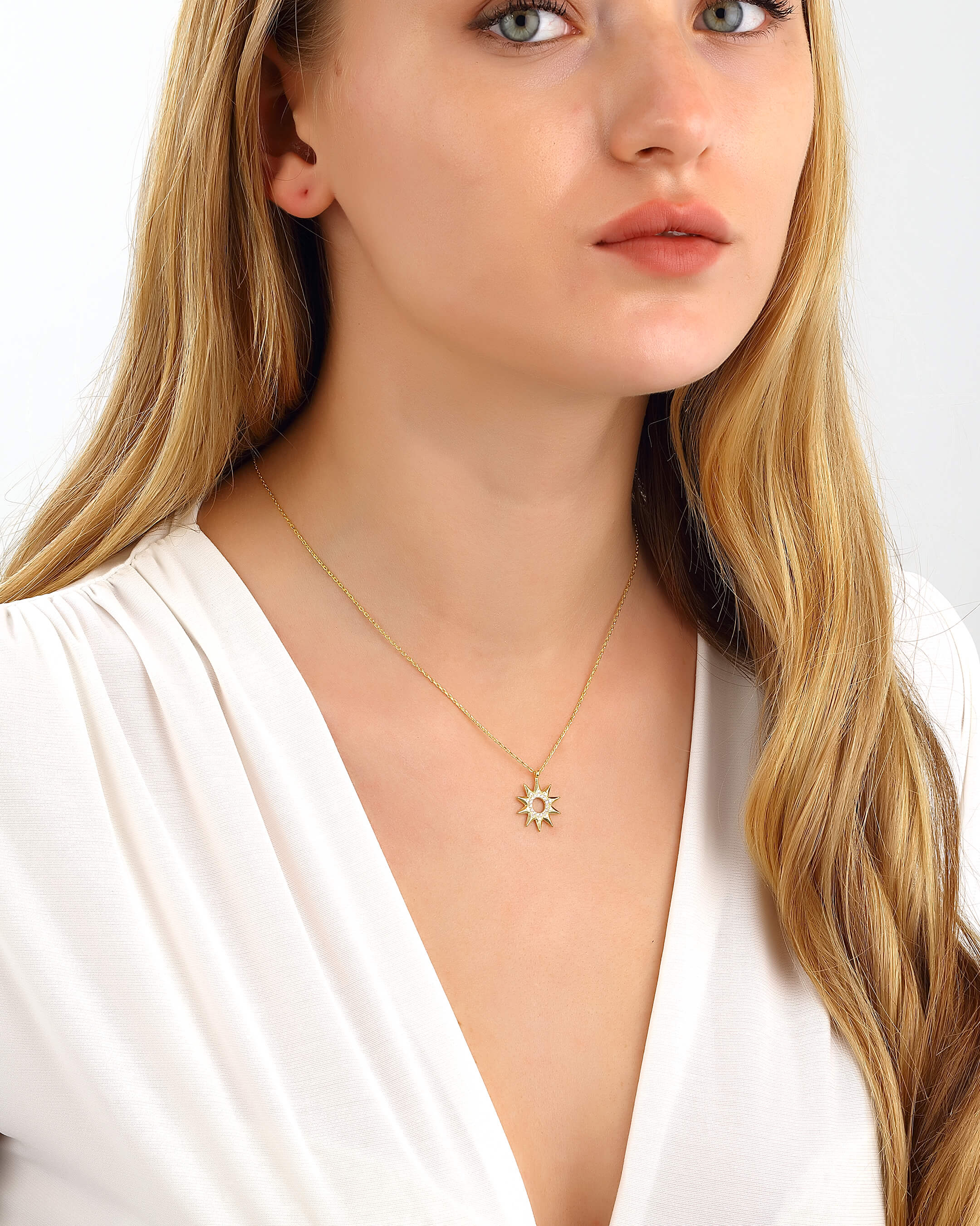 Gümüş Güneş Kolye